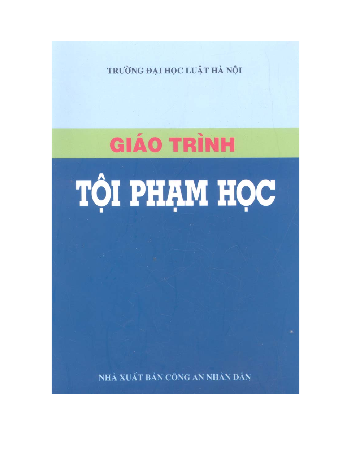 Giáo trình môn Tội phạm học | Trường Đại học Luật Hà Nội (trang 1)