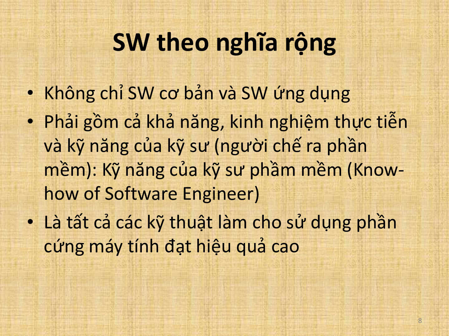 Bài giảng PPT (Power Point) học phần Nhập môn công nghệ phần mềm | SLIDE | Đại học Bách Khoa Hà Nội (trang 8)