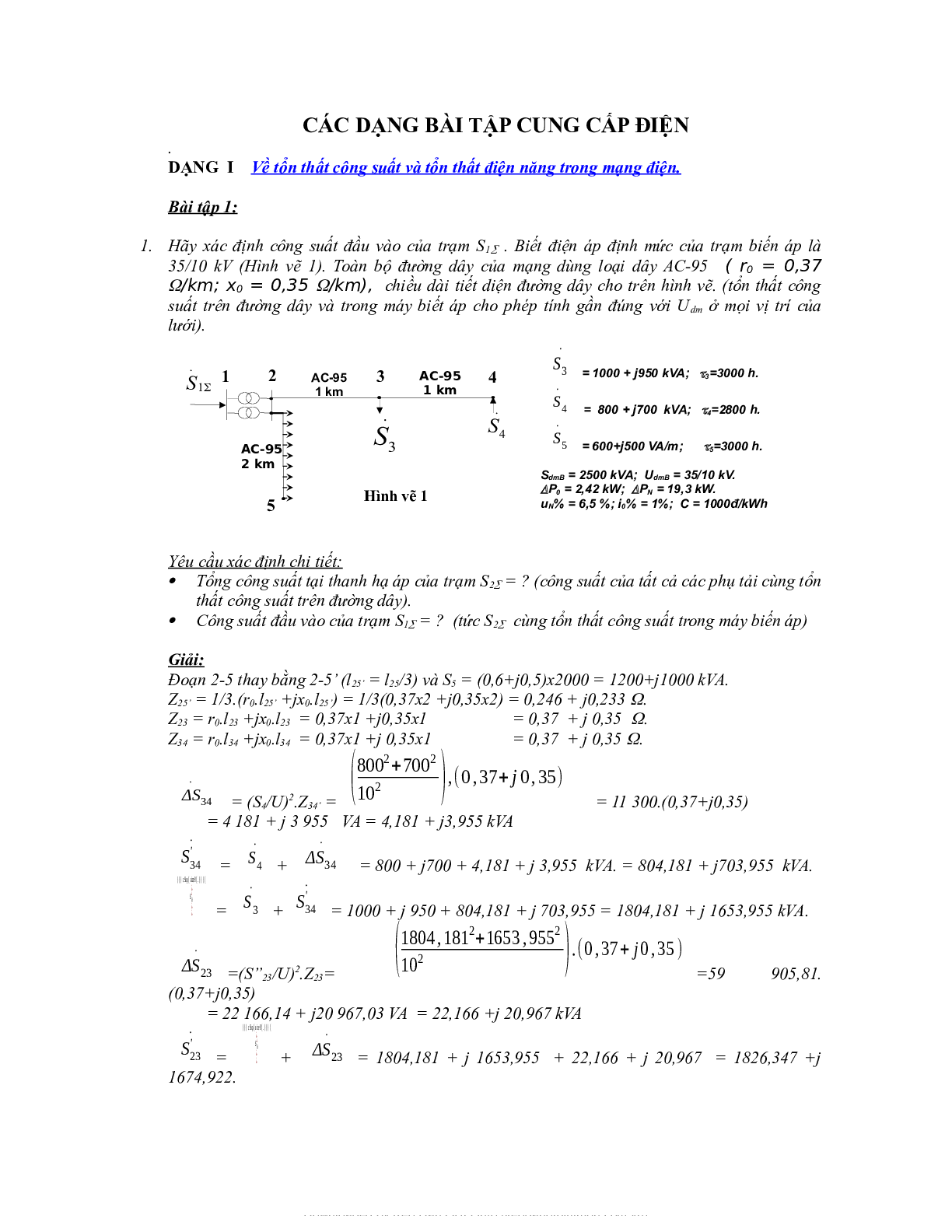 Bài tập học phần Cung cấp điện (có lời giải) | Trường Đại học Bách Khoa Hà Nội (trang 2)