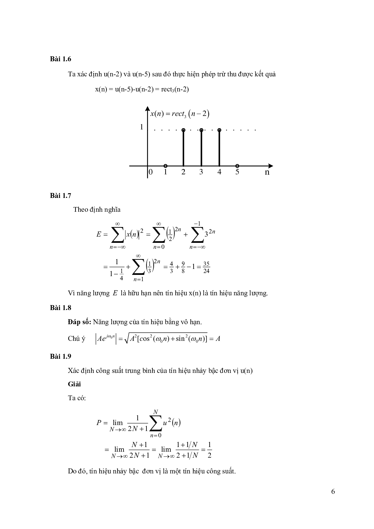 Ngân hàng bài tập Xử lý tín hiệu số (có lời giải) hay, chi tiết nhất (trang 6)