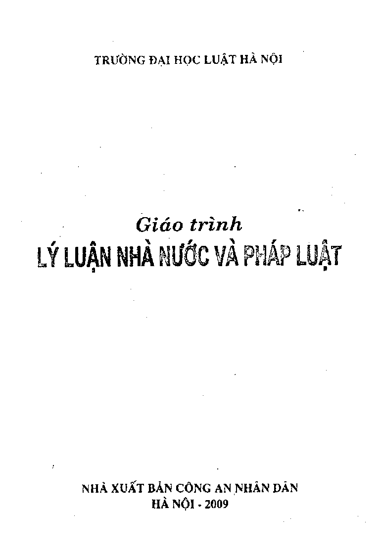 Giáo trình môn Lý luận nhà nước và pháp luật | Đại học Luật Hà Nội (trang 1)