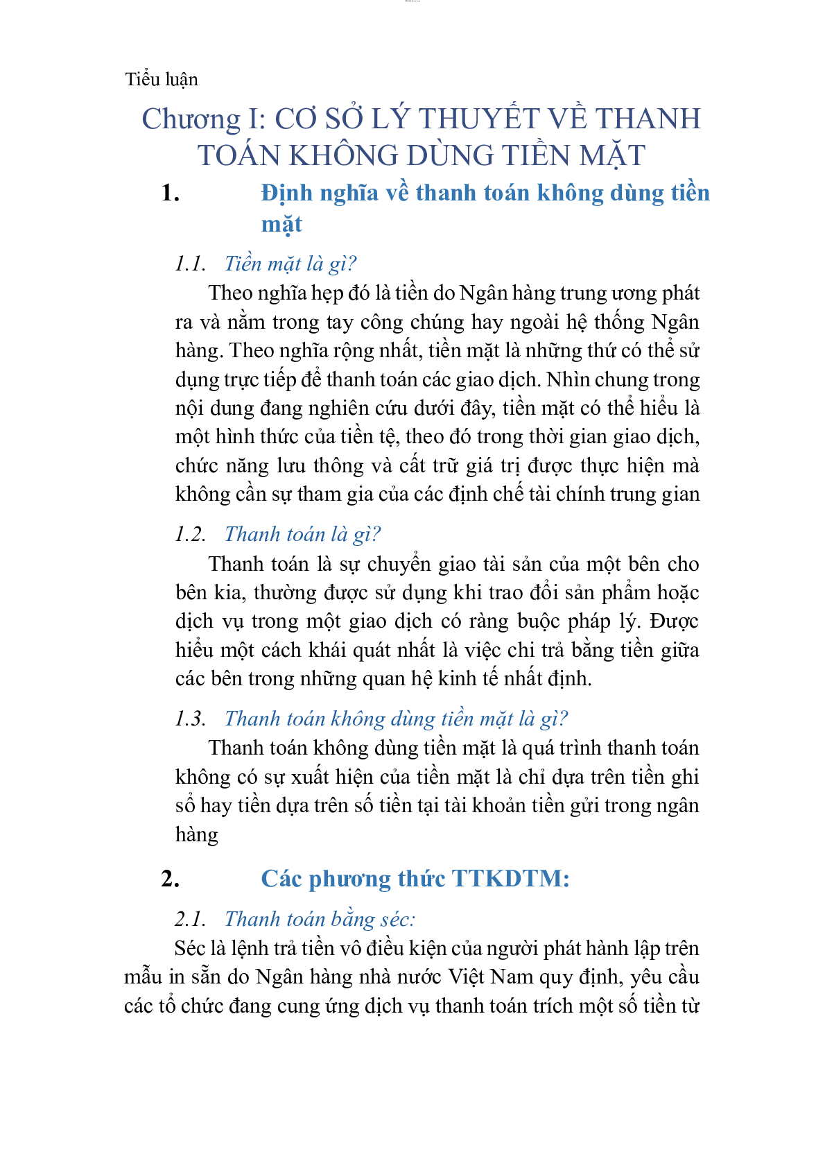 Mẫu tiểu luận Thanh toán không dùng tiền mặt | Trường Đại học công nghệ thực phẩm Hồ Chí Minh (trang 6)