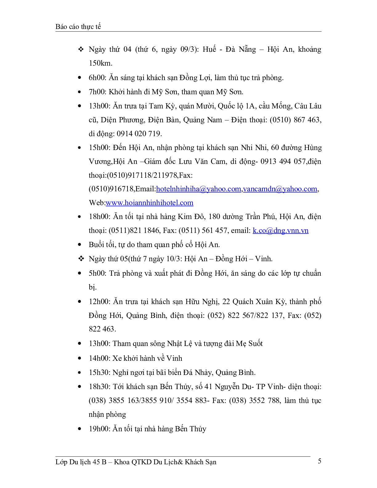 Báo cáo chuyến đi thực tế của sinh viên du lịch | Trường Đại học Kinh Tế Quốc Dân (trang 5)