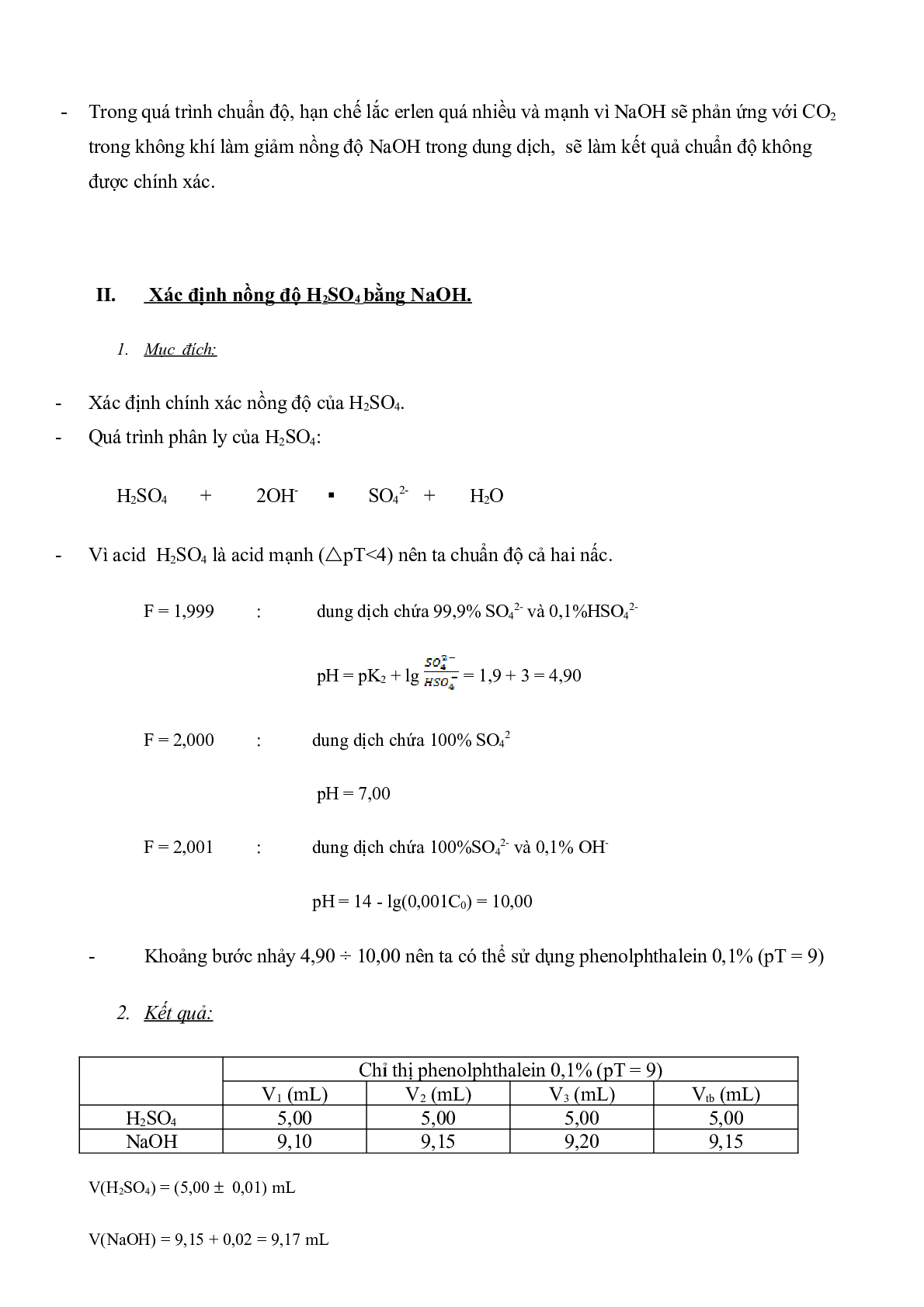 Báo cáo thực hành chuẩn độ Axit - Bazơ | Hóa phân tích (trang 4)