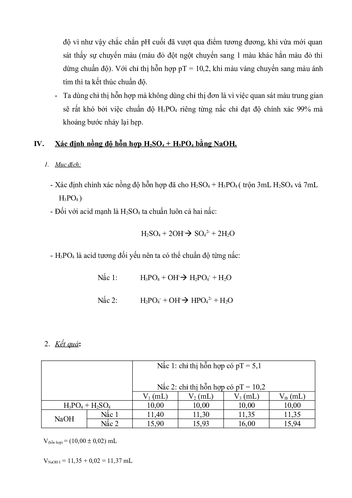 Báo cáo thực hành chuẩn độ Axit - Bazơ | Hóa phân tích (trang 8)