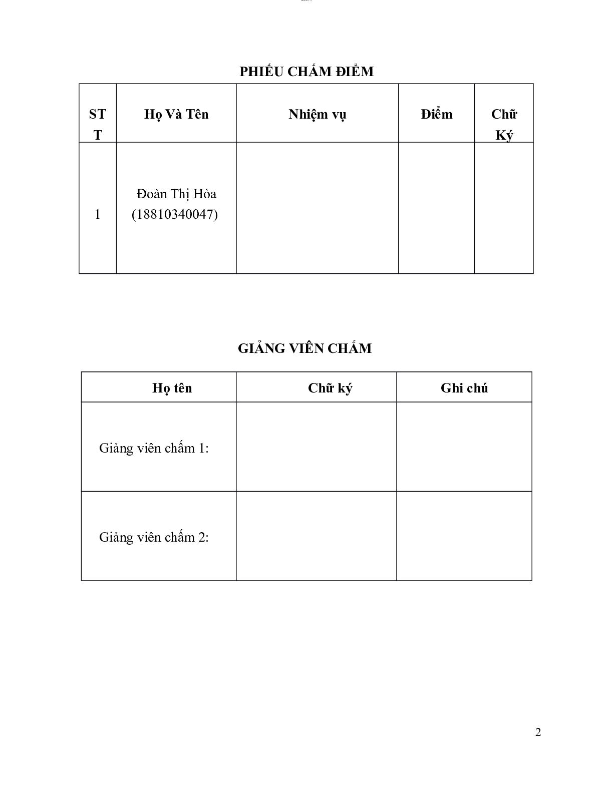 Mẫu báo cáo đồ án Công nghệ phần mềm | Trường Đại học Điện lực (trang 2)