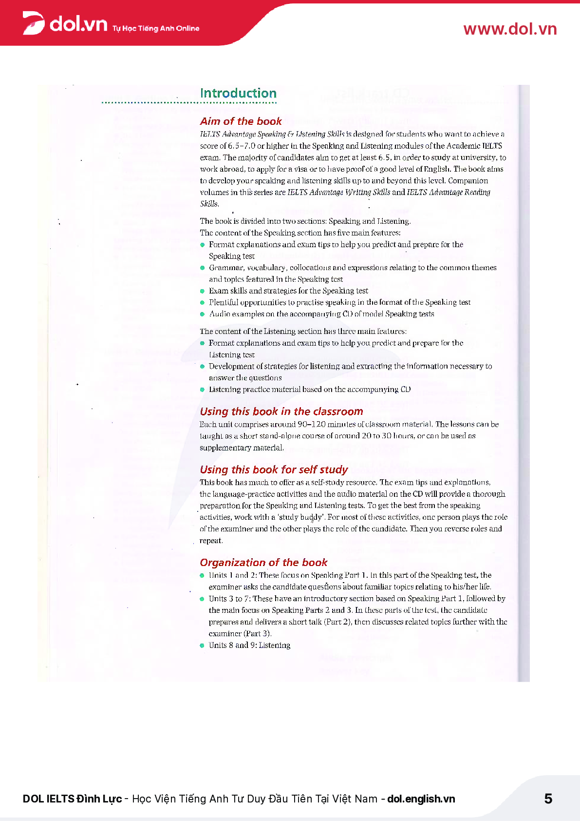 Sách IELTS Advantage Speaking & Listening Skills pdf | Xem online, tải PDF miễn phí (trang 5)