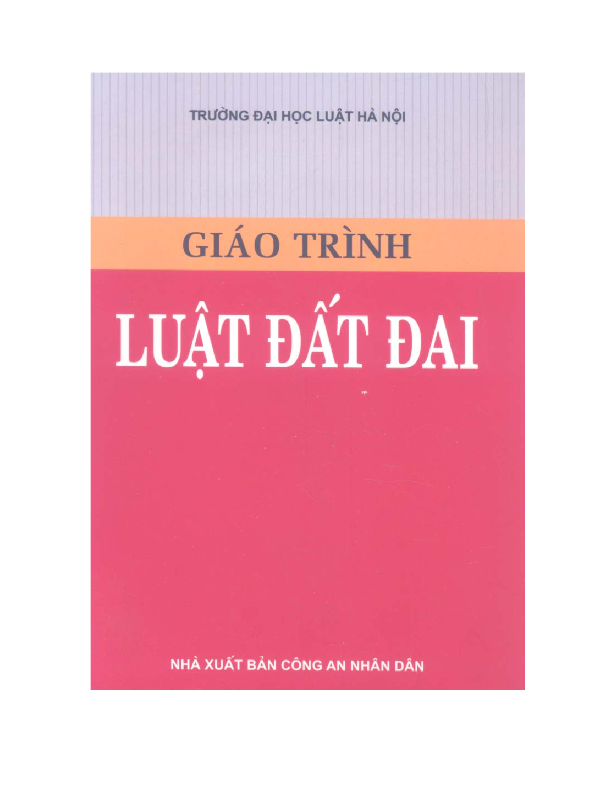 Giáo trình môn Luật đất đai | Đại học Luật Hà Nội (trang 1)