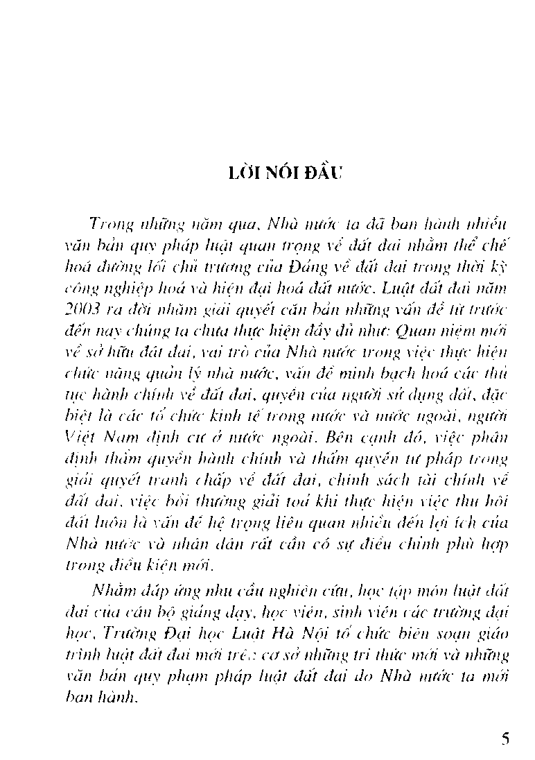 Giáo trình môn Luật đất đai | Đại học Luật Hà Nội (trang 5)