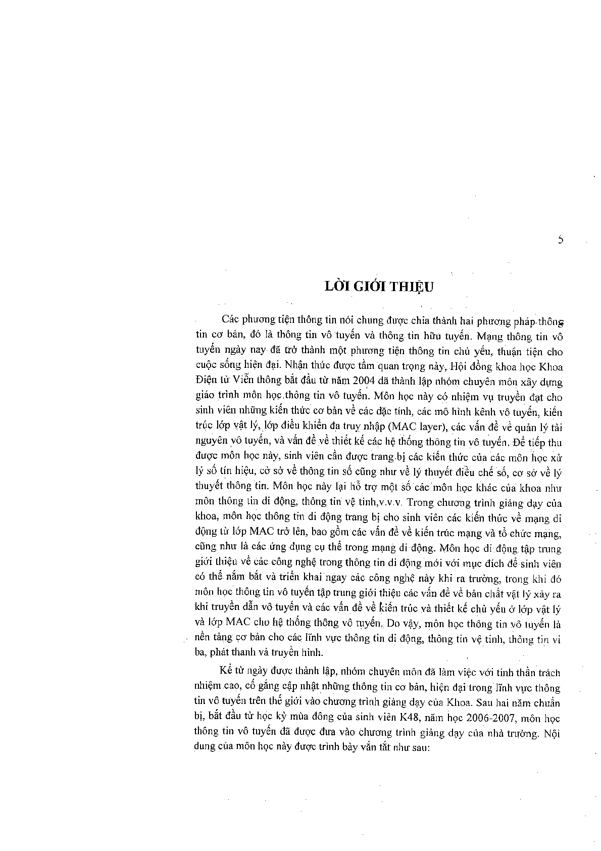 Giáo trình môn Thông tin vô tuyến | Đại học Bách khoa Hà Nội (trang 5)