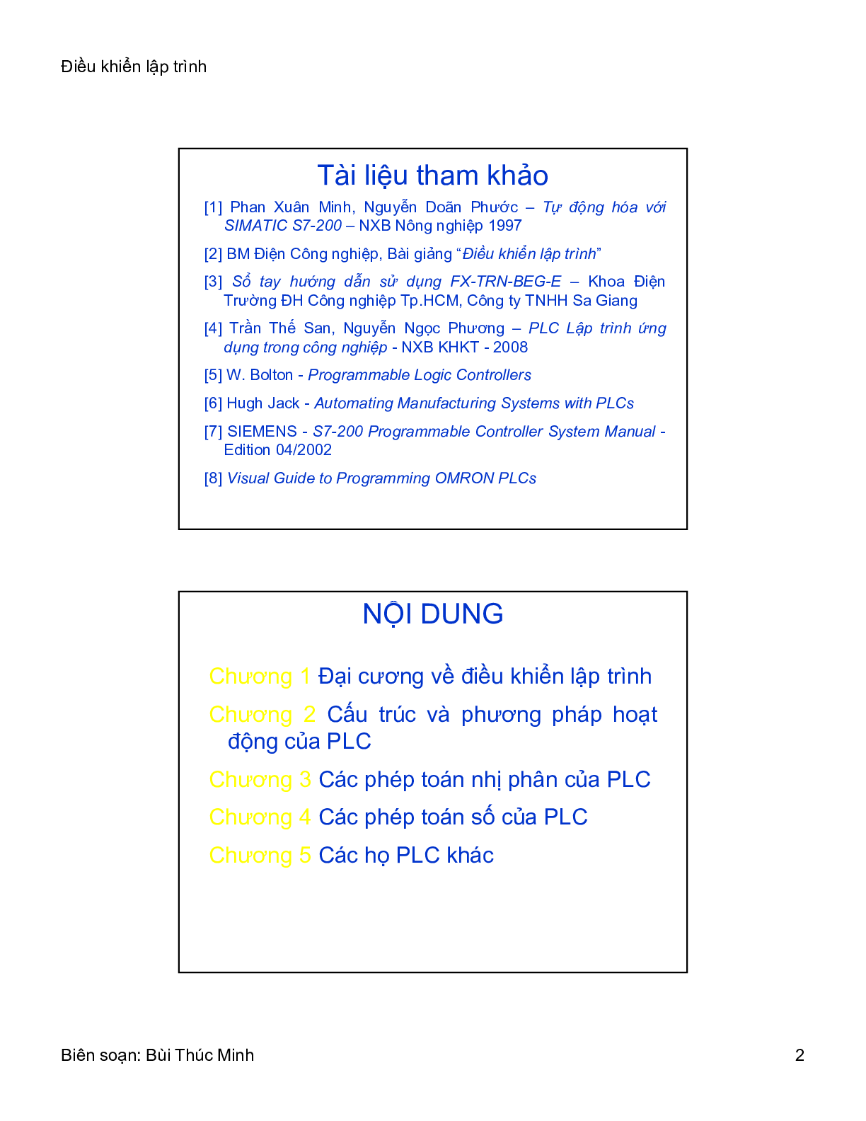 Bài giảng PPT (Power Point) học phần Điều khiển LOGIC & PLC | SLIDE | Đại học Nha Trang (trang 2)