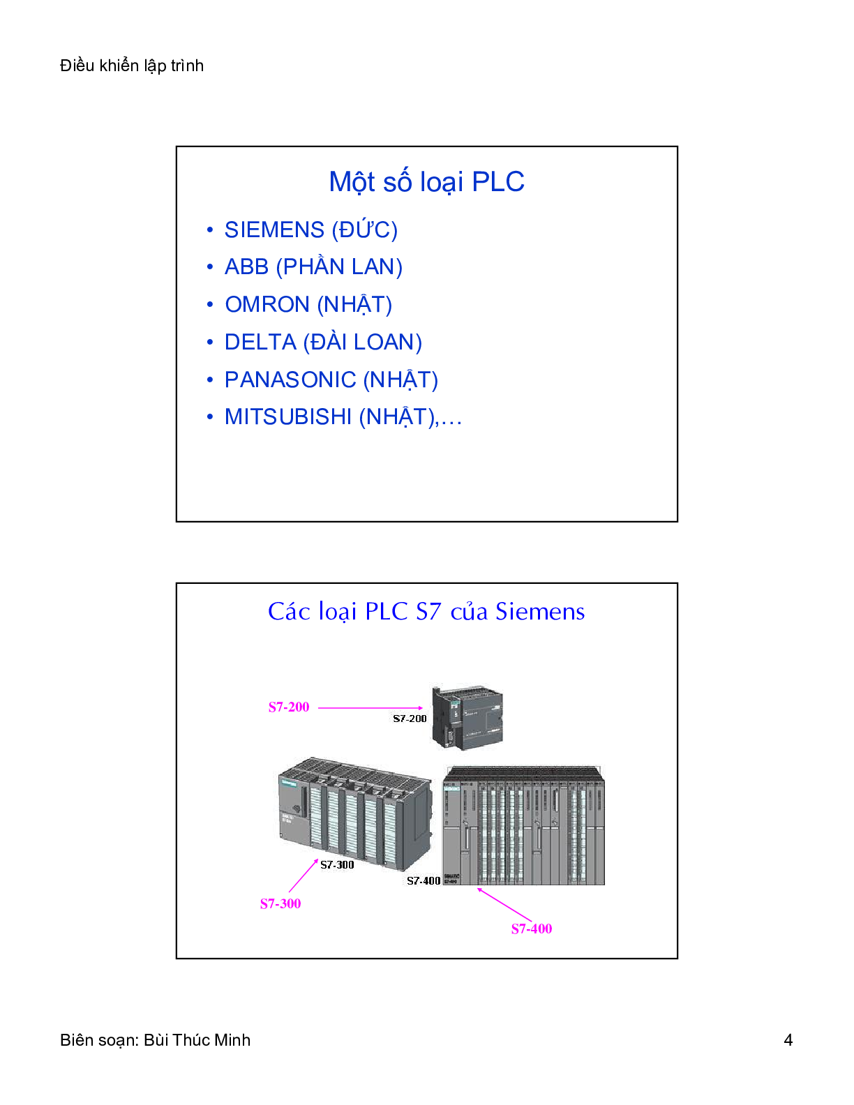 Bài giảng PPT (Power Point) học phần Điều khiển LOGIC & PLC | SLIDE | Đại học Nha Trang (trang 4)