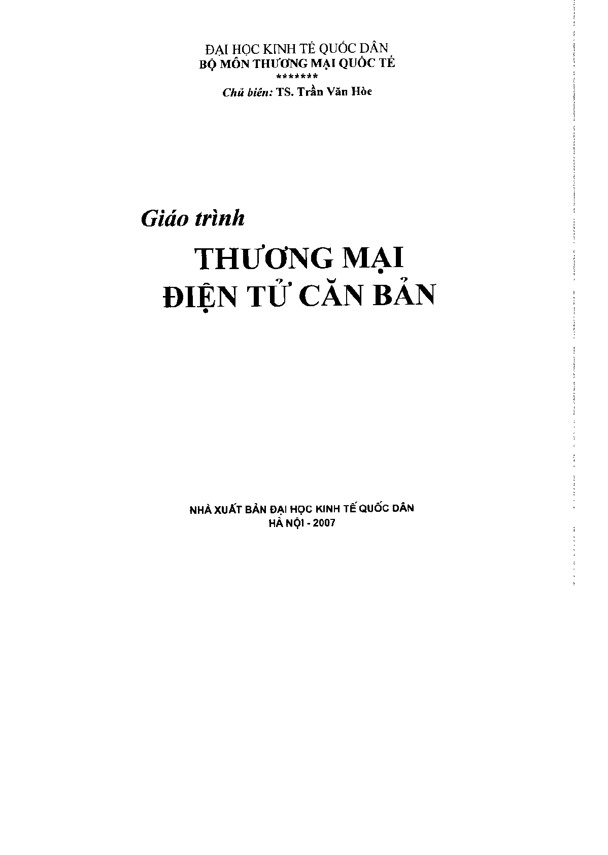 Giáo trình môn Thương mại điện tử | Đại học Kinh tế Quốc dân (trang 1)