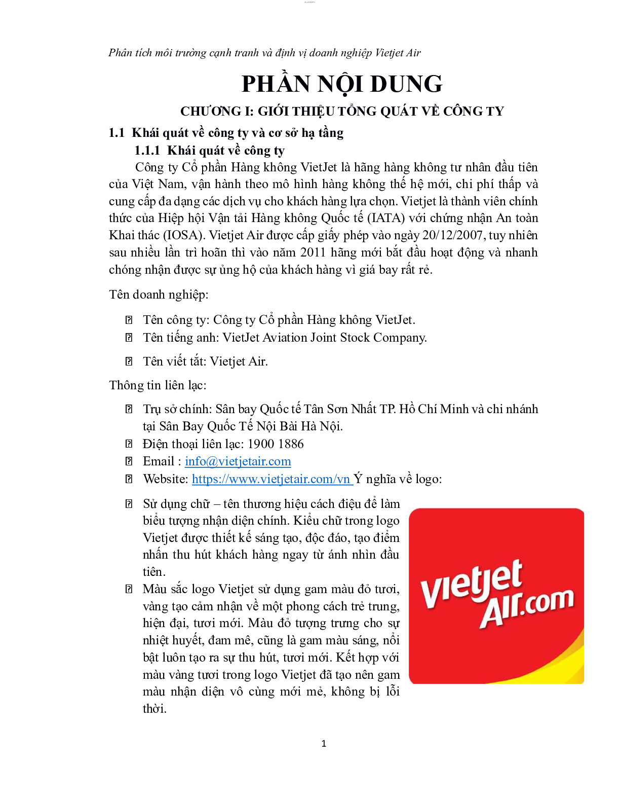 Tiểu luận: Phân tích môi trường cạnh tranh và định vị doanh nghiệp công ty cổ phần hàng không Vietjet Air | VKU (trang 8)