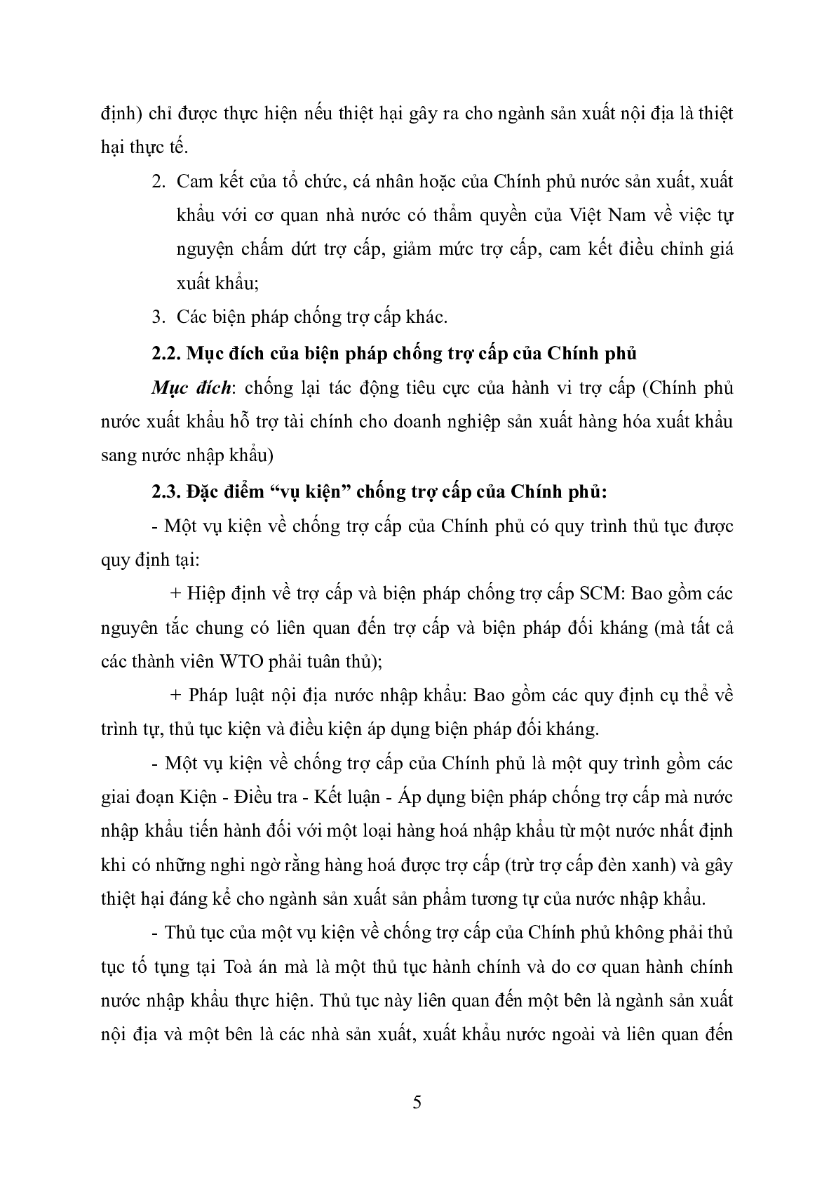 Biện pháp phòng vệ thương mại chống trợ cấp của Chính phủ | Tiểu luận môn Luật thương mại quốc tế | Đại học Huế (trang 7)