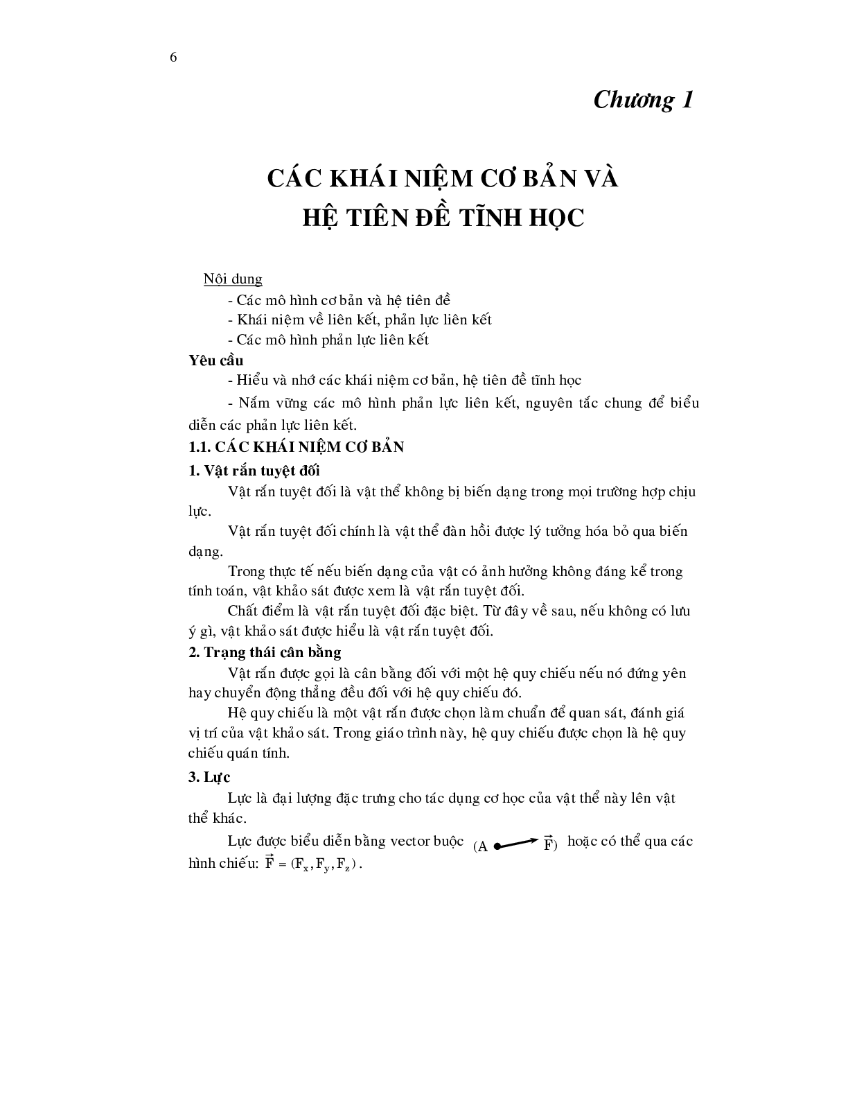 Giáo trình môn Cơ lý thuyết | Đại học Quốc gia Thành phố Hồ Chí Minh (trang 6)