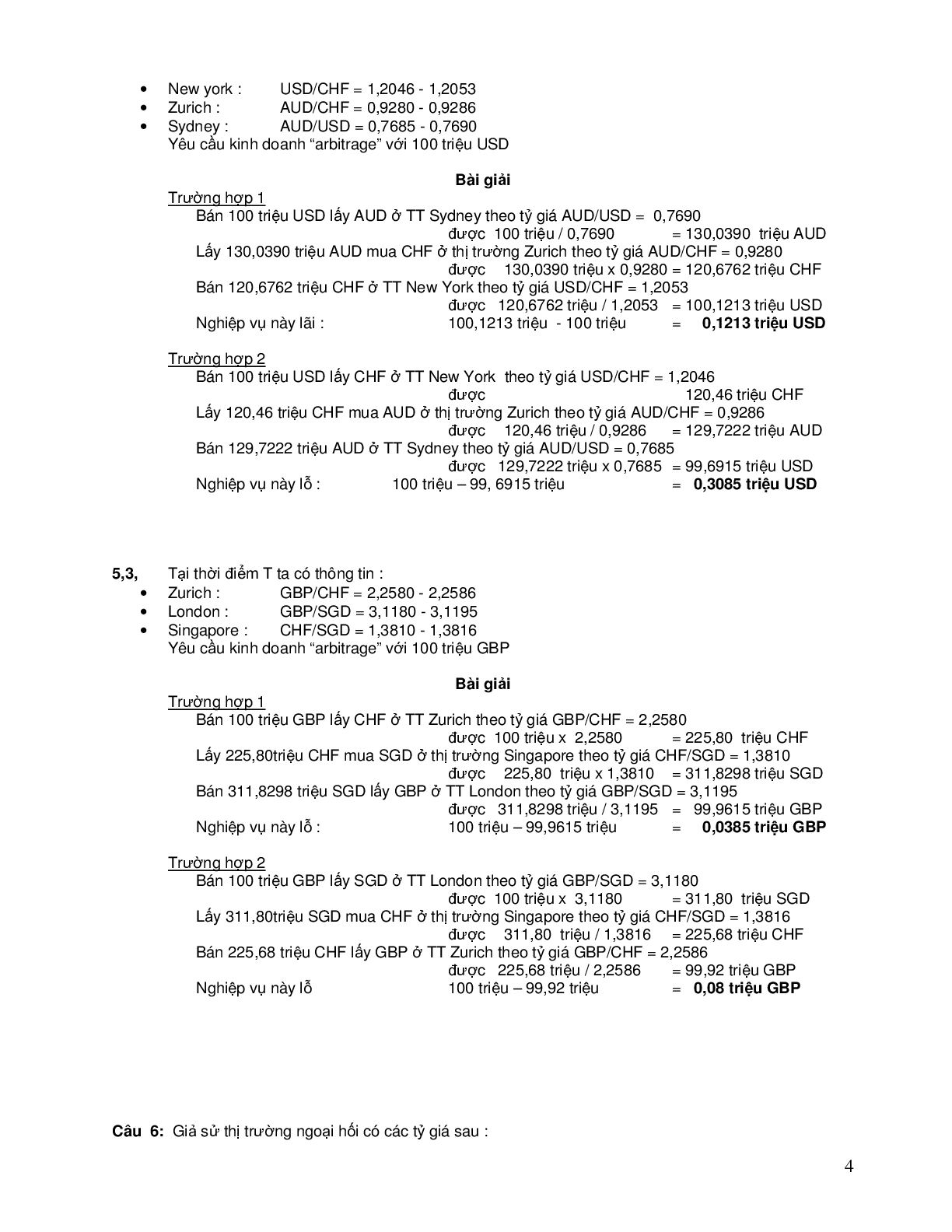 TOP 10 bài tập về Tỷ giá hối đoái (có đáp án) | Thanh toán quốc tế | Trường Đại học Thủ Dầu Một (trang 4)