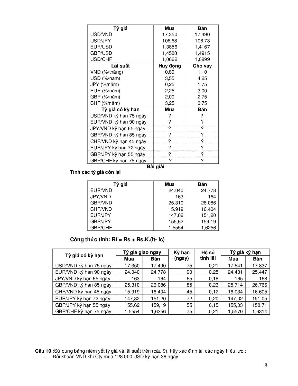TOP 10 bài tập về Tỷ giá hối đoái (có đáp án) | Thanh toán quốc tế | Trường Đại học Thủ Dầu Một (trang 8)
