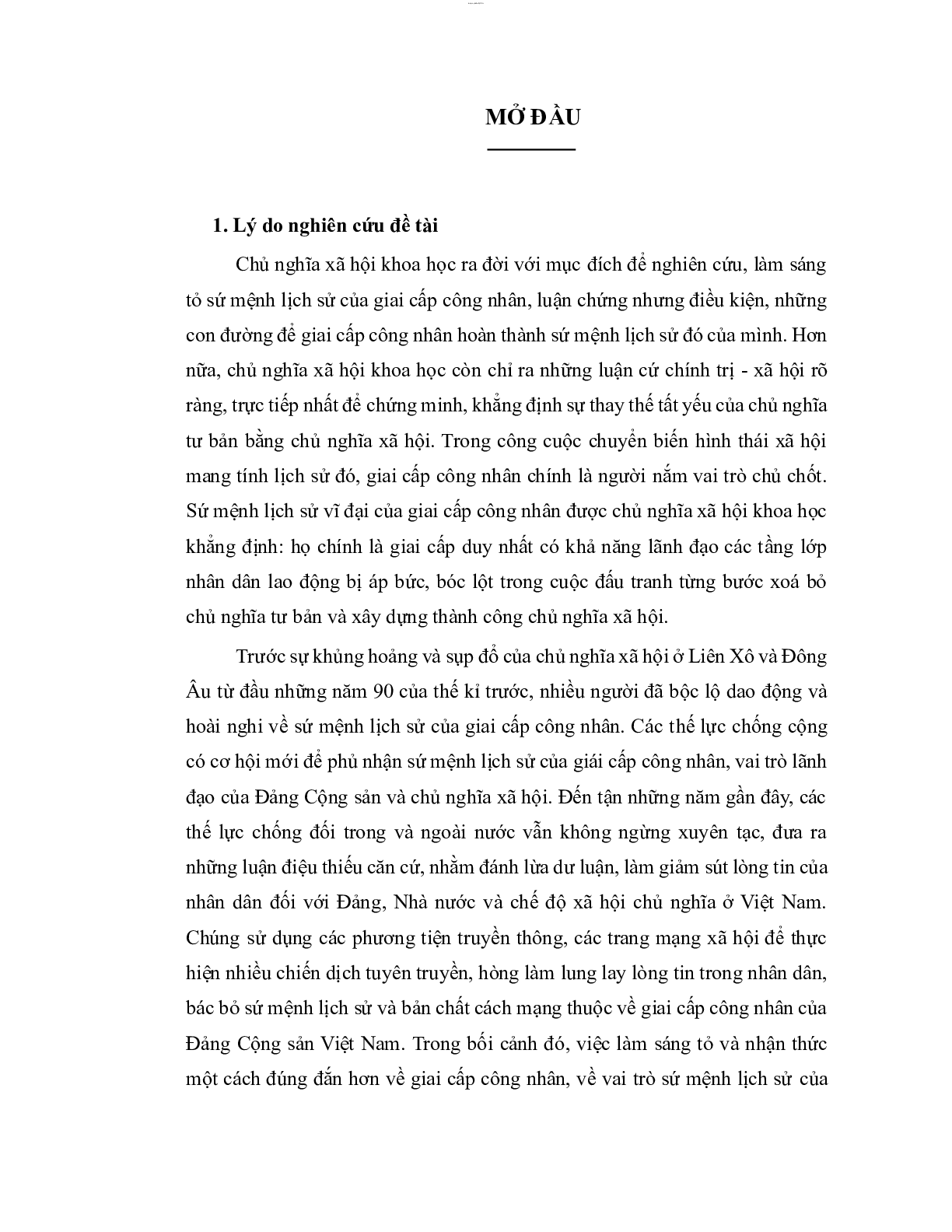 Nội dung sứ mệnh lịch sử của giai cấp công nhân hiện nay | Tiểu luận môn Chủ nghĩa xã hội khoa học | Học viện Báo chí và Tuyên truyền (trang 5)