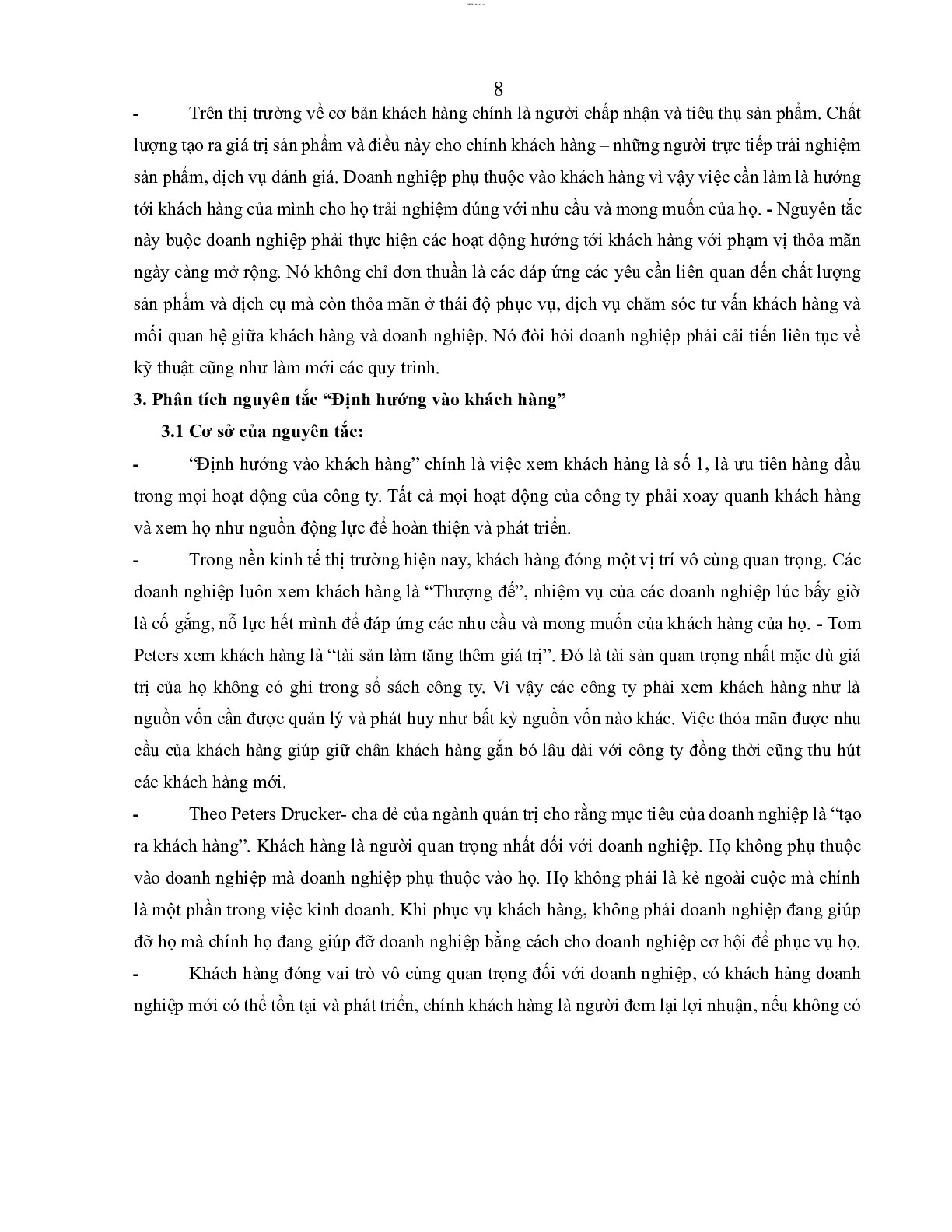 Phân tích và vận dụng nguyên tắc "Định hướng vào khách hàng" | Tiểu luận môn Quản trị chất lượng | Trường Đại học Kinh tế Thành phố Hồ Chí Minh (trang 7)