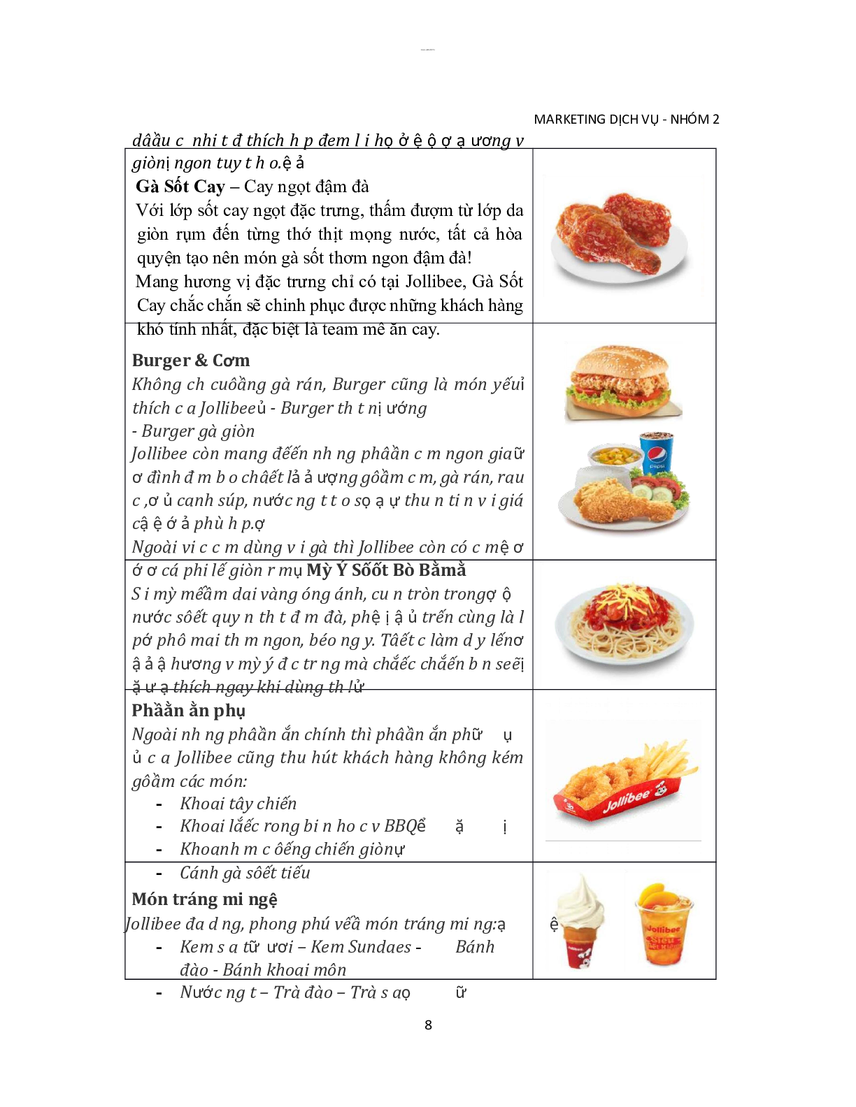 Jollibee - Giải pháp marketing dịch vụ ăn uống | Tiểu luận môn Marketing dịch vụ | PTIT (trang 8)