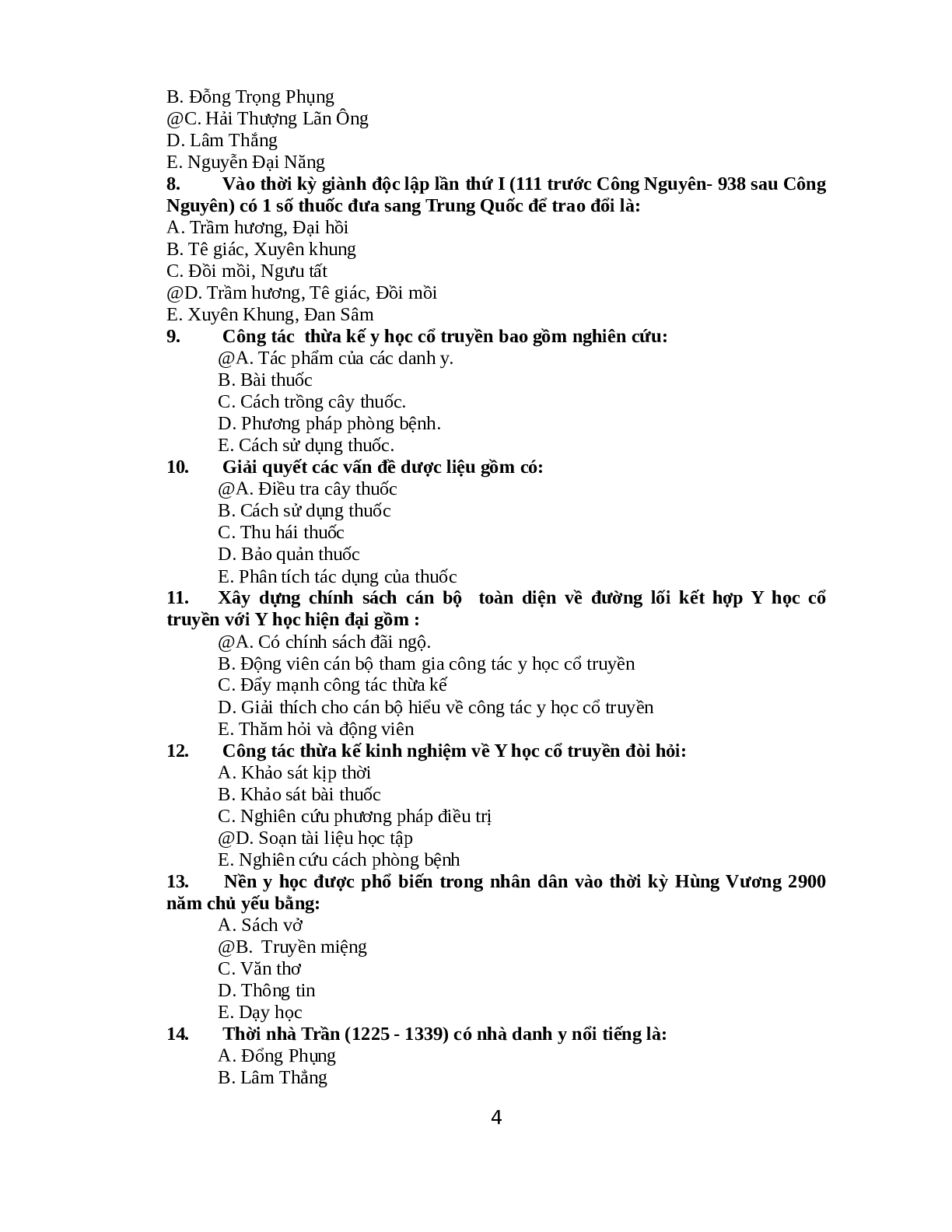 800 Câu hỏi trắc nghiệm môn Y học cổ truyền (theo bài, có đáp án) hay, hấp dẫn nhất (trang 2)