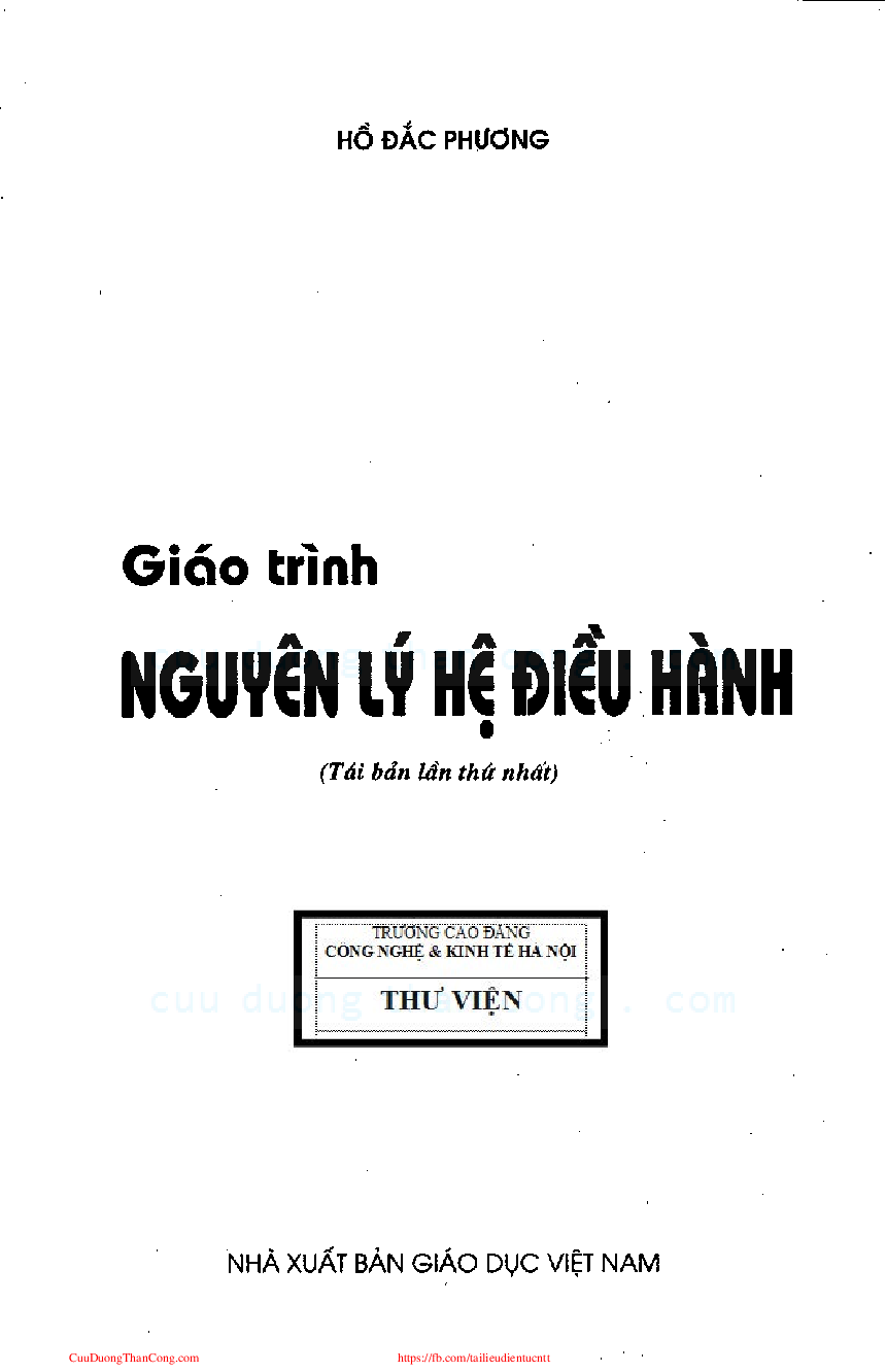 Giáo trình môn Nguyên lý hệ điều hành | Hồ Đắc Phương | NXB Giáo dục Việt Nam (trang 2)