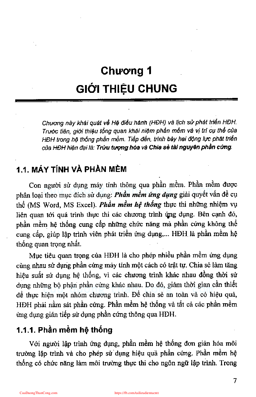 Giáo trình môn Nguyên lý hệ điều hành | Hồ Đắc Phương | NXB Giáo dục Việt Nam (trang 7)