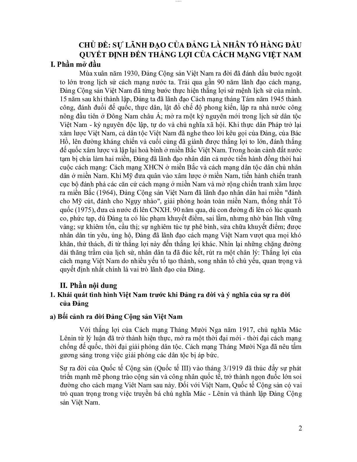 Sự lãnh đạo của Đảng là nhân tố hàng đầu quyết định thắng lợi của Cách Mạng Việt Nam | Tiểu luận môn Lịch sử Đảng | AJC (trang 3)
