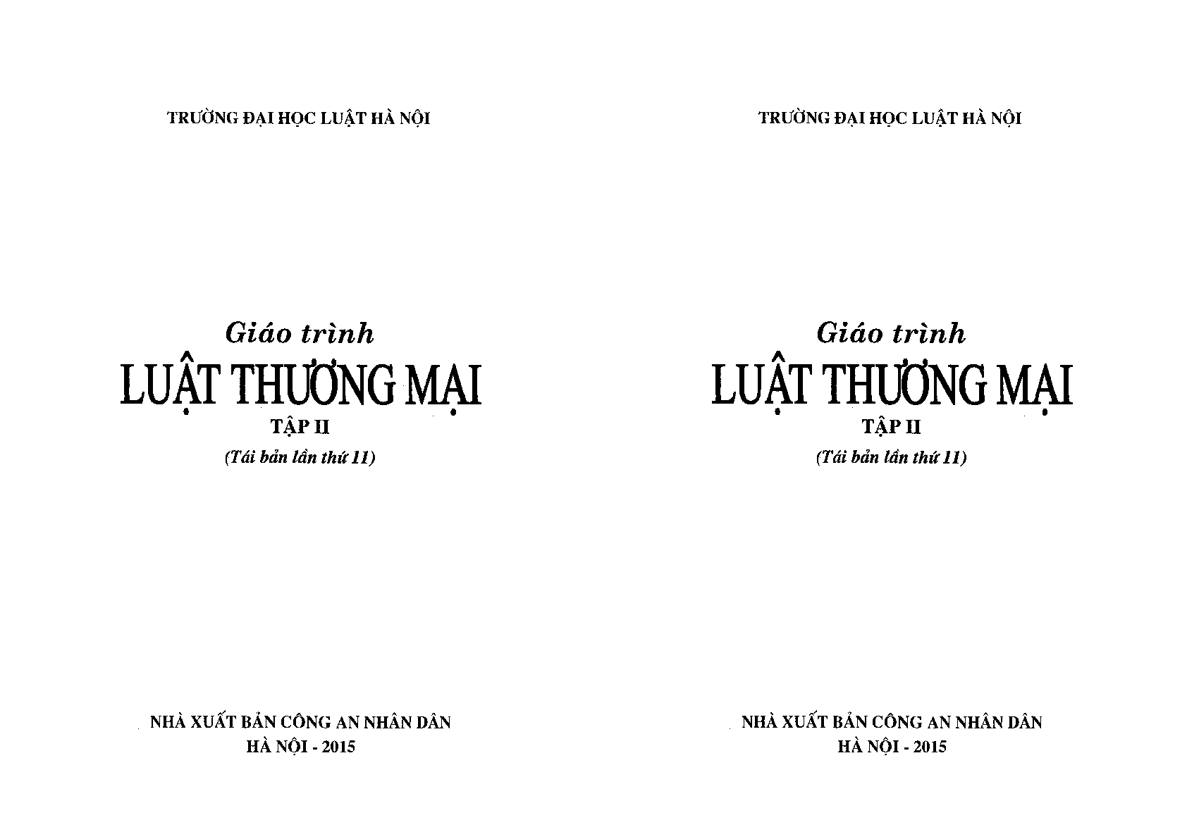 Giáo trình môn Luật thương mại 2 | Đại học Luật Hà Nội (trang 1)