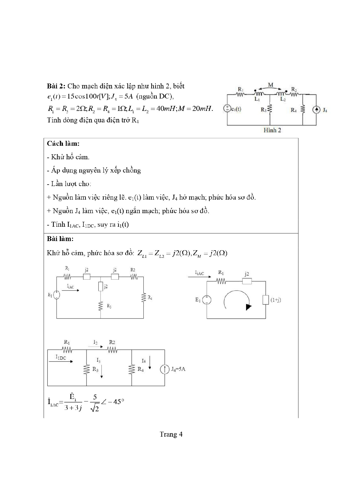 TOP 15 Bài tập Lý thuyết mạch (có đáp án) | Học viện Công nghệ Bưu chính Viễn thông (trang 3)