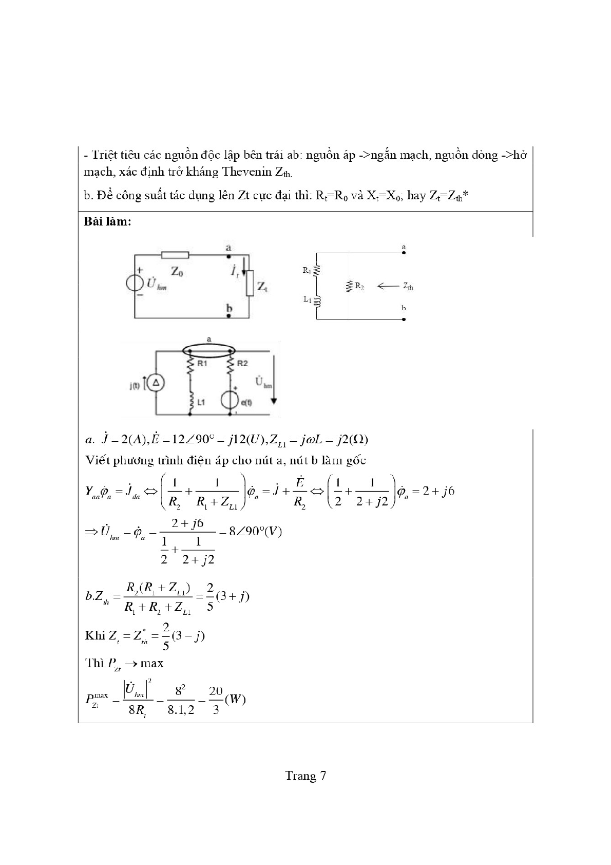 TOP 15 Bài tập Lý thuyết mạch (có đáp án) | Học viện Công nghệ Bưu chính Viễn thông (trang 6)