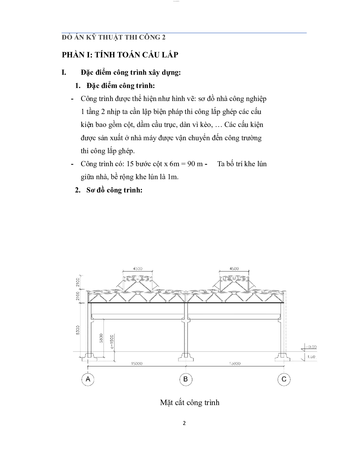 Thi công ghép lắp ghép nhà công nghiệp | Đồ án kỹ thuật thi công 2 | Trường Đại học Xây dựng (trang 2)