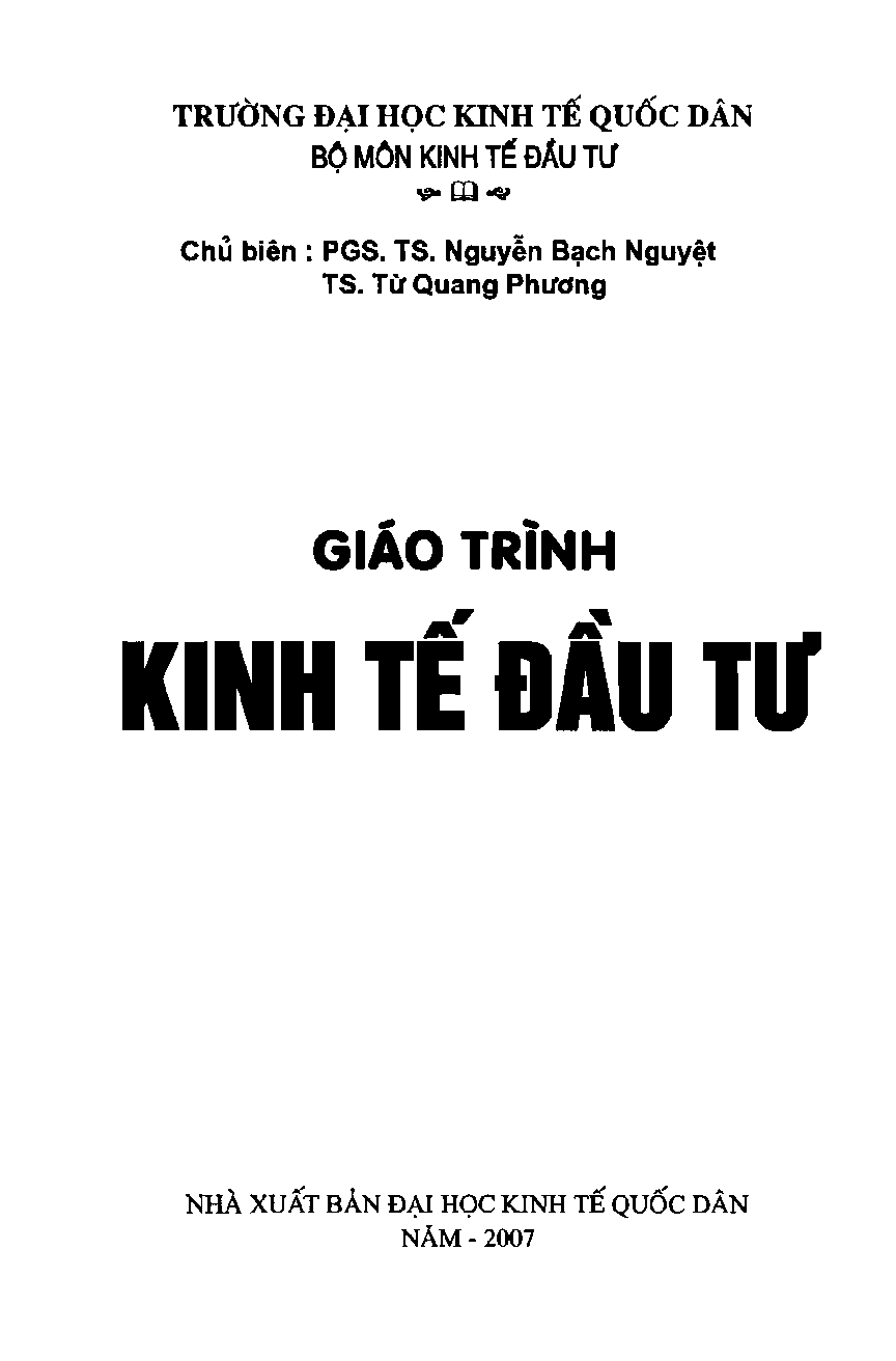 Giáo trình môn Kinh tế đầu tư | Trường Đại học Kinh tế Quốc Dân (trang 2)