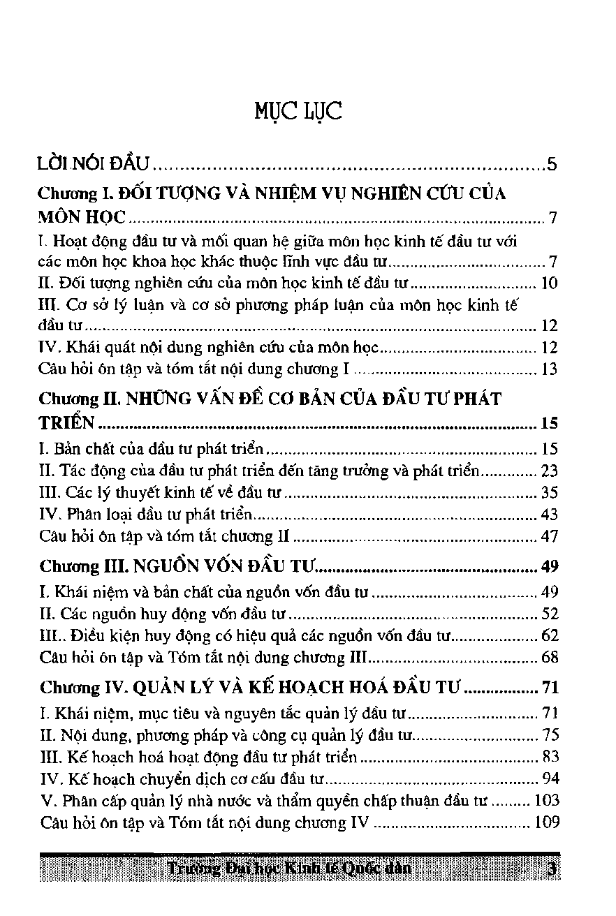Giáo trình môn Kinh tế đầu tư | Trường Đại học Kinh tế Quốc Dân (trang 3)