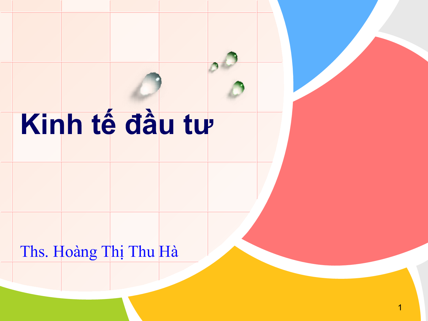 Bài giảng PPT (Power Point) học phần Kinh tế đầu tư | SLIDE | Trường Đại học Kinh tế Quốc Dân (trang 1)