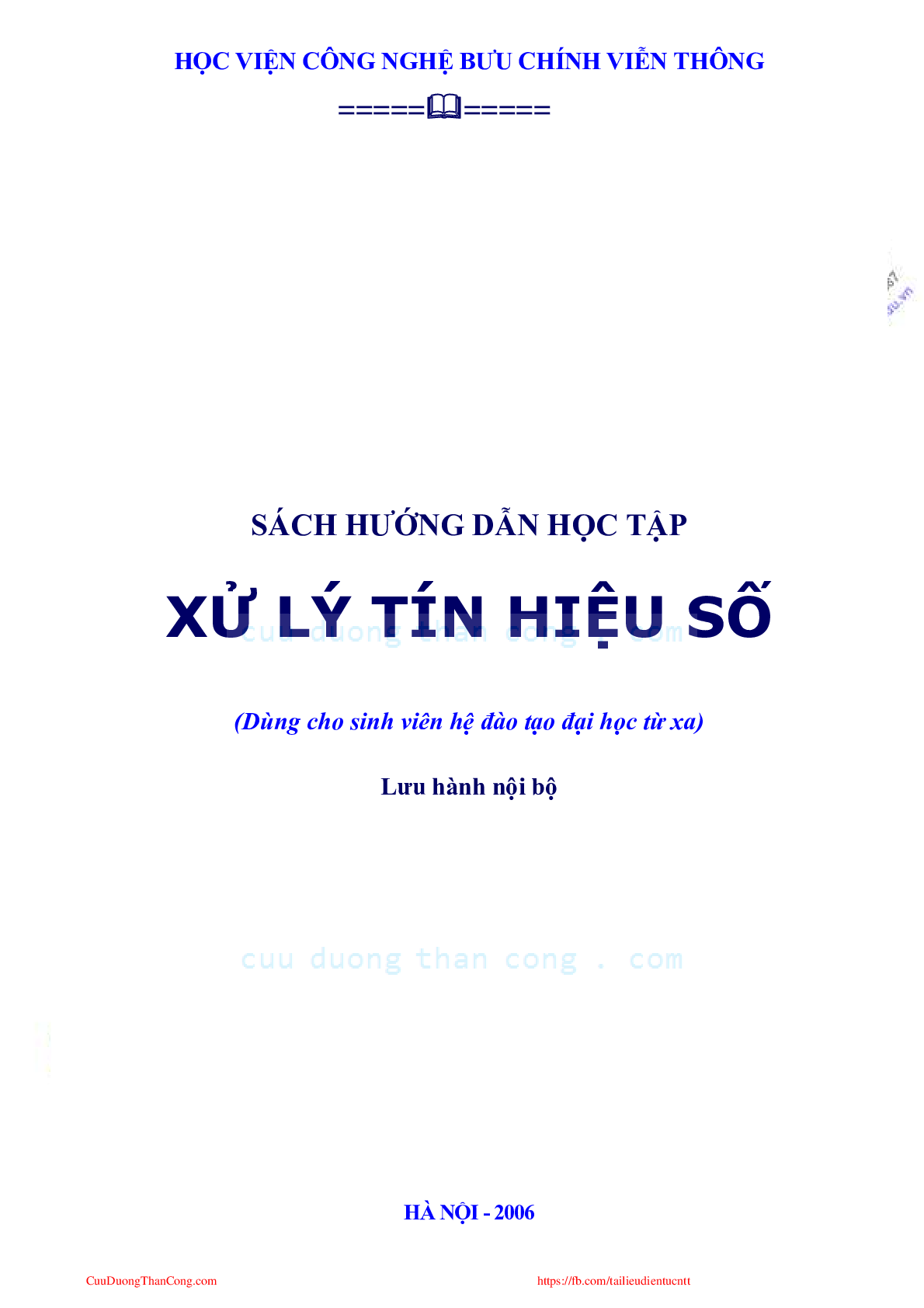 Giáo trình môn Xử lý tín hiệu số  | Đại học Bách khoa Hà Nội (trang 1)