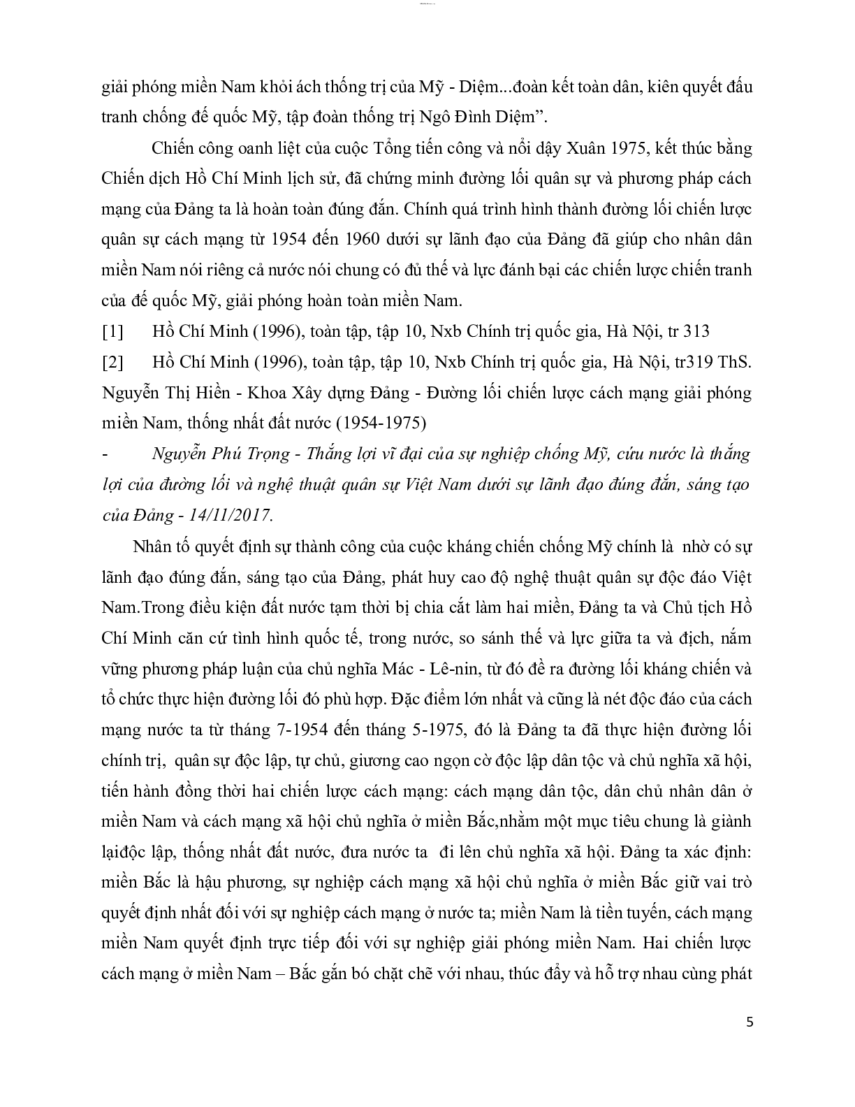 Sự lãnh đạo của Đảng trong kháng chiến chống Mỹ xâm lược (1954 - 1975) | Tiểu luận môn Lịch sử Đảng | HCMUTE (trang 5)