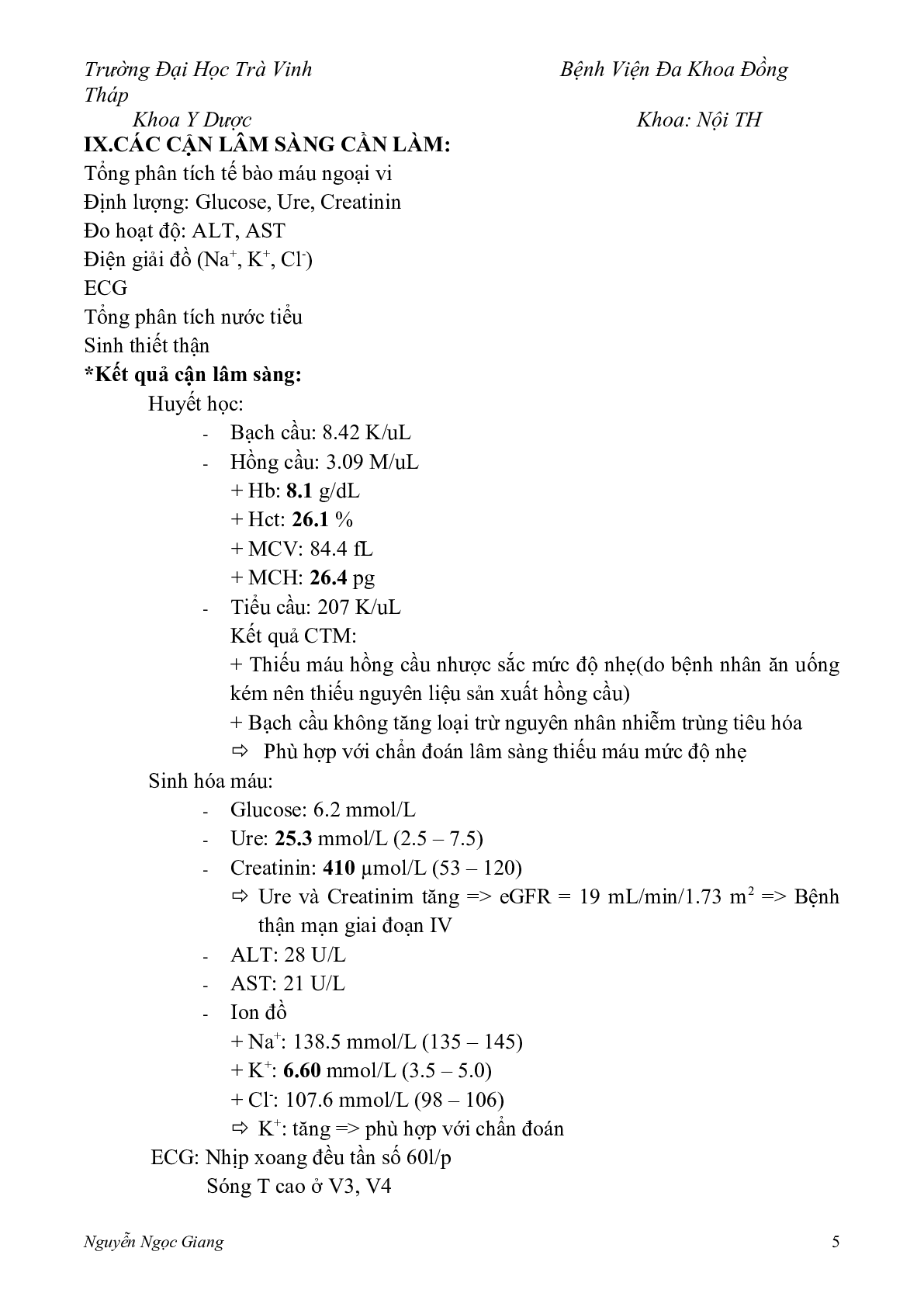 Bệnh án Suy thận mạn | PDF (trang 5)