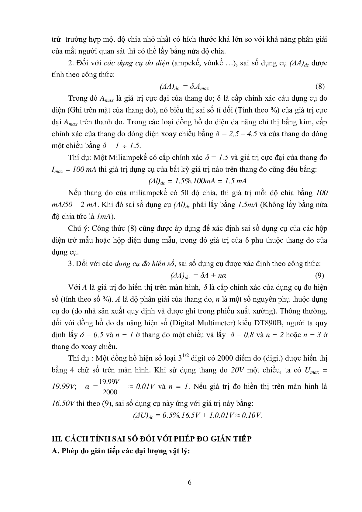 Tài liệu thí nghiệm Vật lý đại cương | Trường Đại học Sư phạm kỹ thuật Hưng Yên (trang 6)