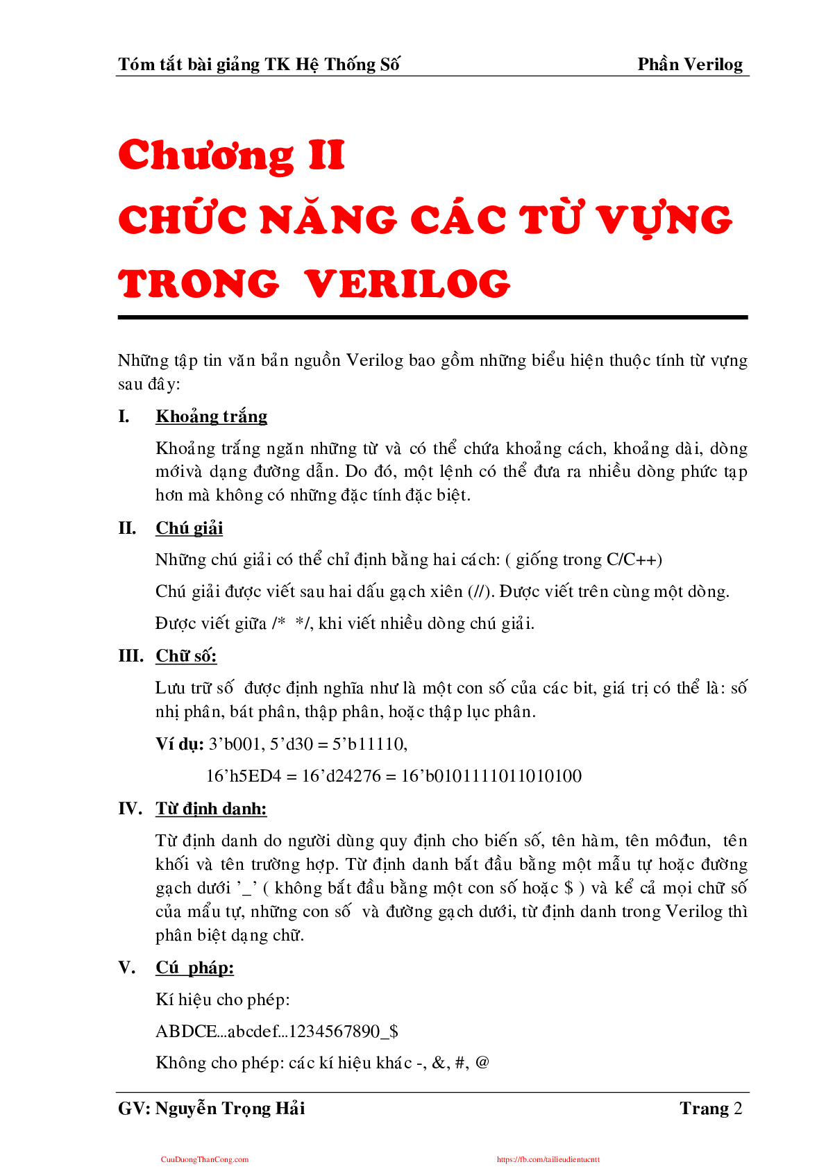 Giáo trình môn Thiết kế hệ thống số | Đại học Bách khoa Hà Nội (trang 3)