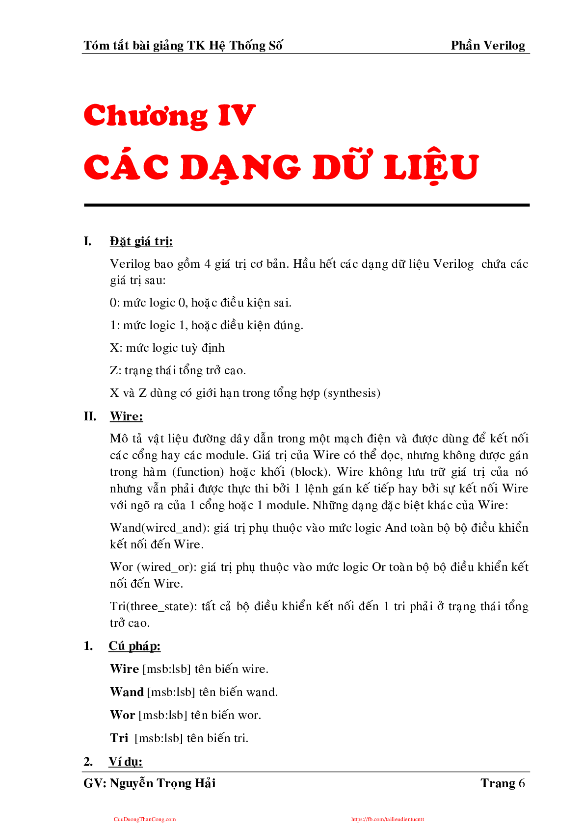 Giáo trình môn Thiết kế hệ thống số | Đại học Bách khoa Hà Nội (trang 7)