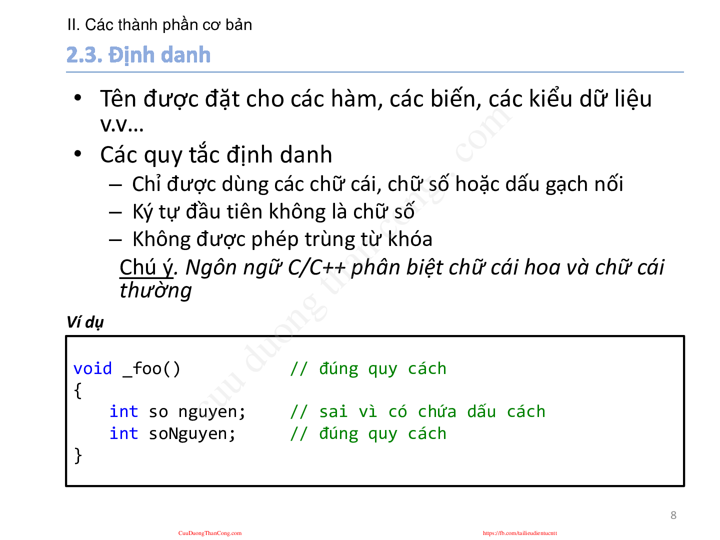 Bài giảng PPT (Power Point) học phần Ngôn ngữ lập trình | SLIDE | Đại học Bách Khoa Hà Nội (trang 8)