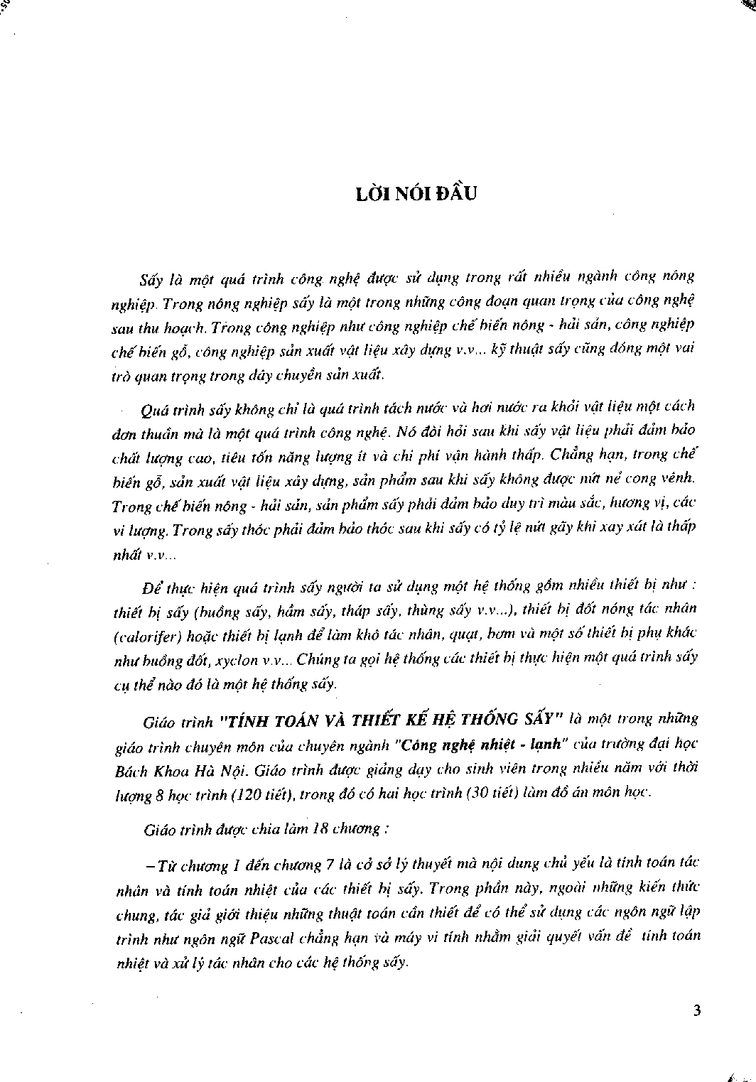 Giáo trình môn Tính toán và thiết kế hệ thống sấy | Đại học Bách Khoa Hà Nội (trang 3)