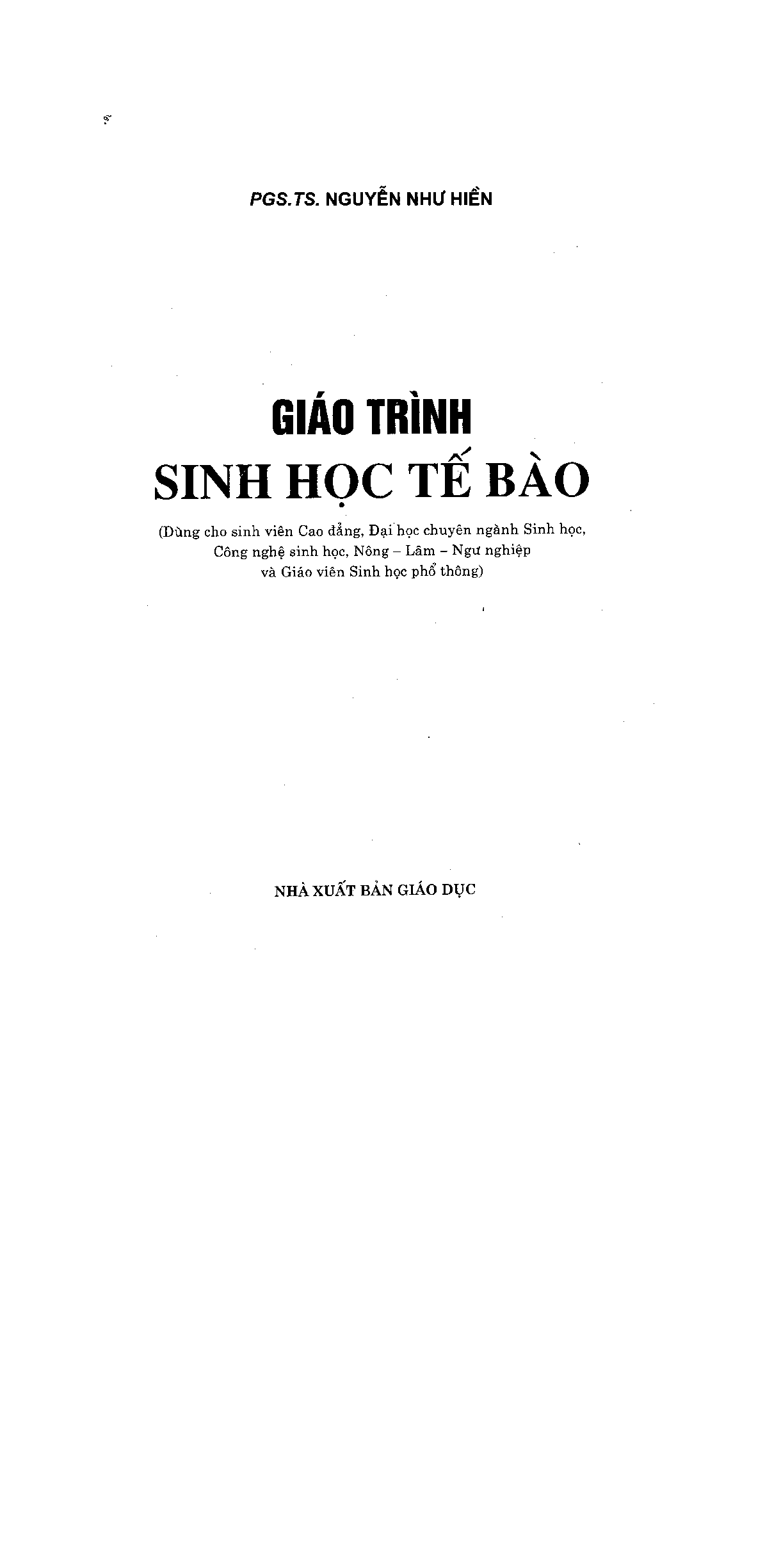 Giáo trình môn Sinh học tế bào | Đại học Bách Khoa Hà Nội (trang 2)