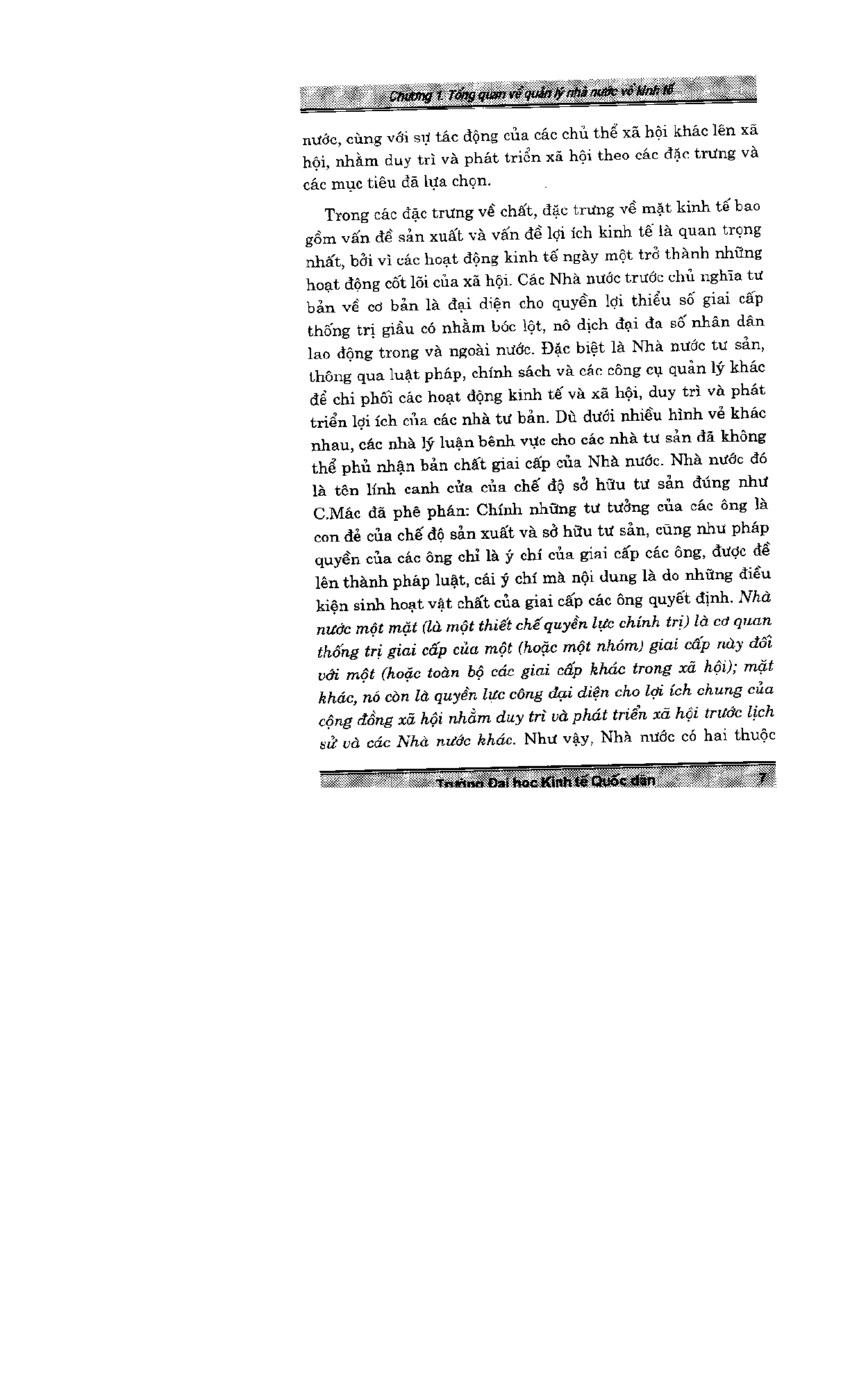 Giáo trình môn Quản lý nhà nước về kinh tế | Đại học Nông Lâm (trang 7)