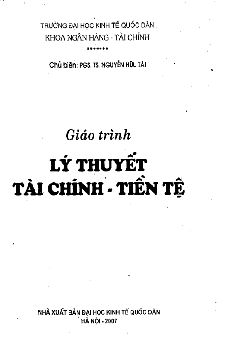 Giáo trình môn Tài chính tiền tệ | Đại học Kinh Tế Quốc Dân (trang 1)