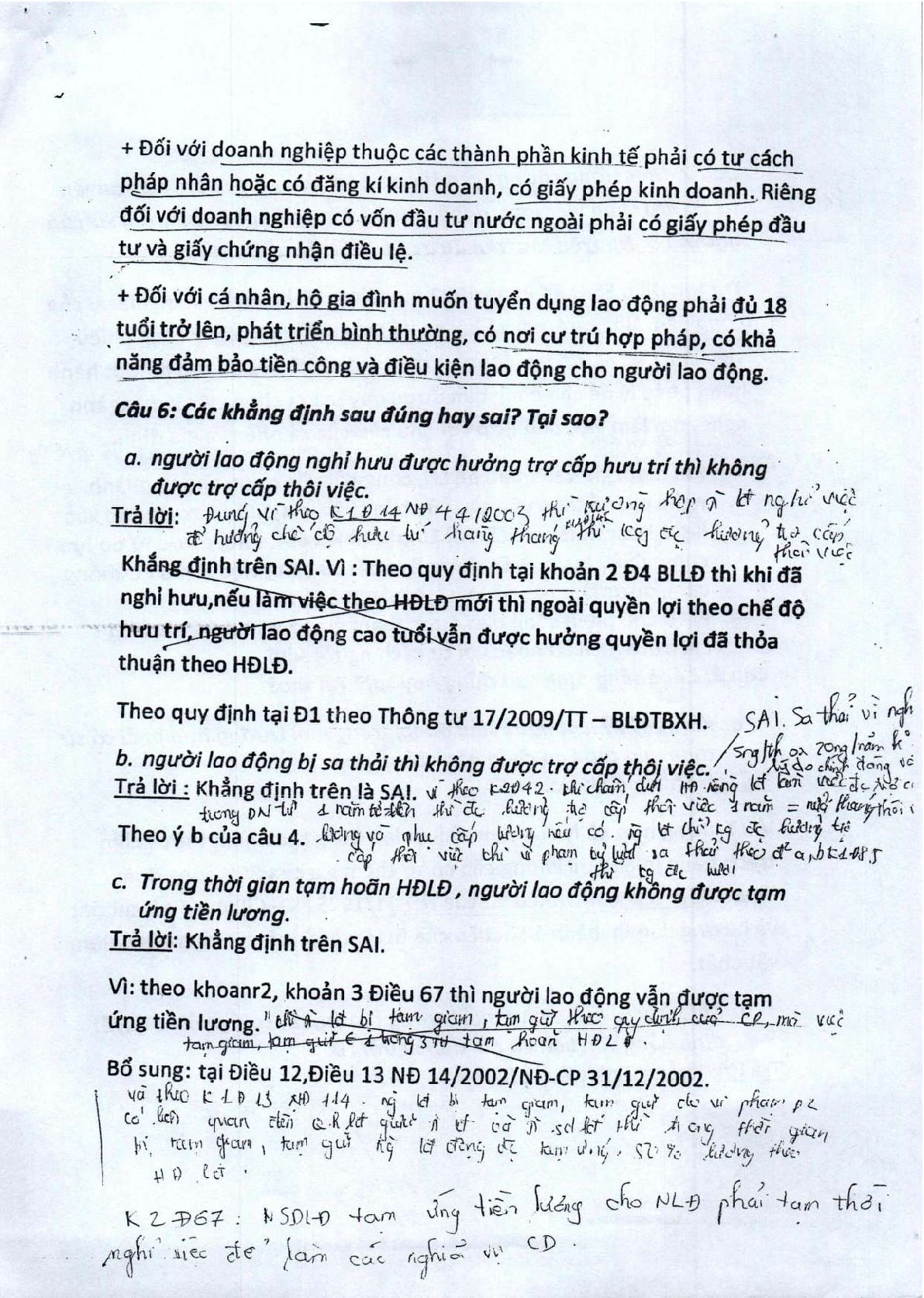 Đáp án bài tập môn Luật Lao động | Đề cương tham khảo | Tổng hợp các trường đại học (2025) (trang 7)
