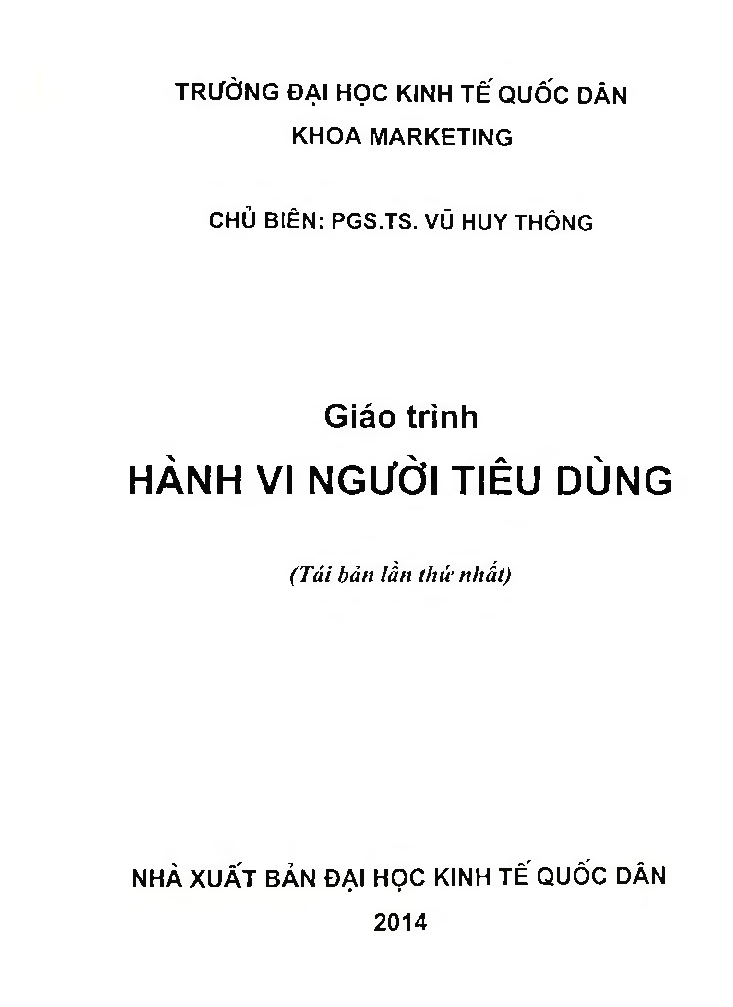 Giáo trình môn Hành vi người tiêu dùng | Đại học Kinh tế quốc dân (trang 5)