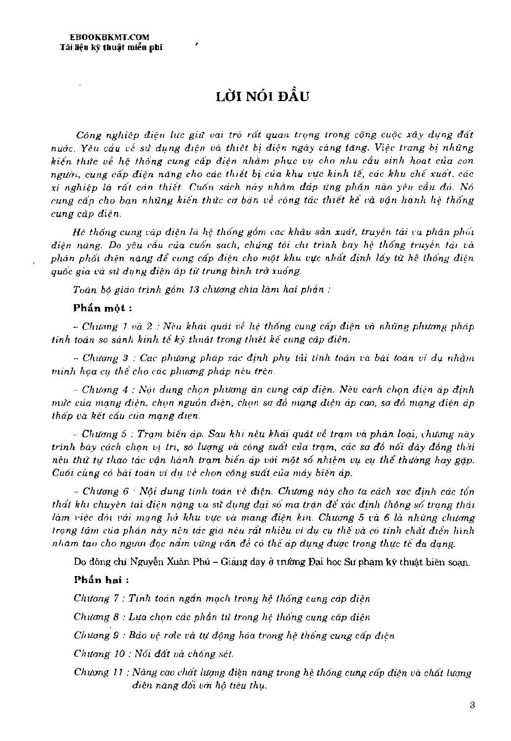 Giáo trình môn Cung cấp điện | Đại học Bách Khoa Hà Nội (trang 3)